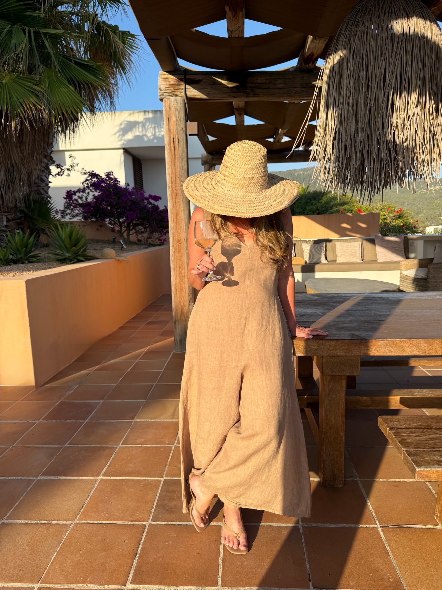 Caramel Linen Jumpsuit