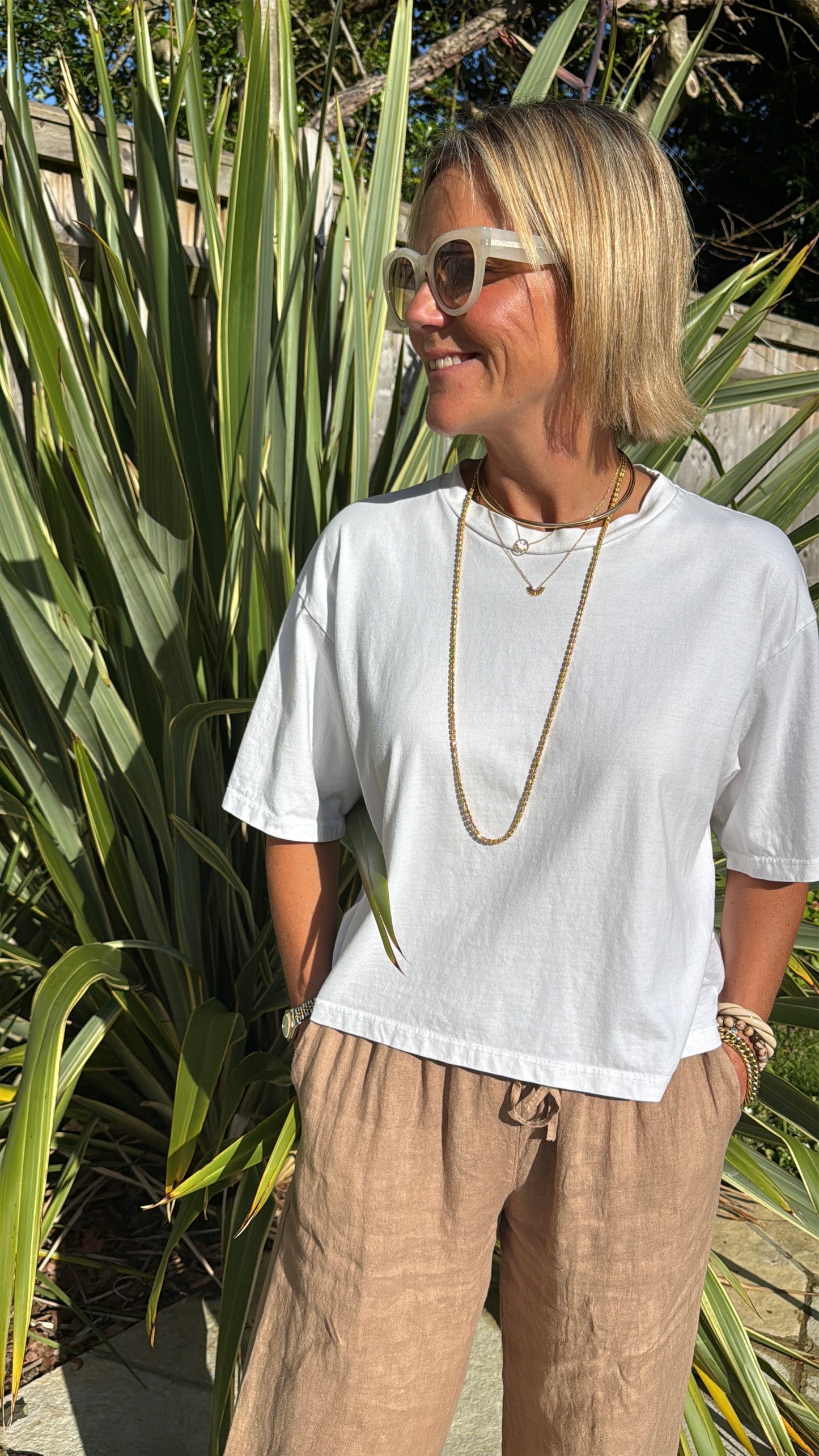 White Boxy Tee