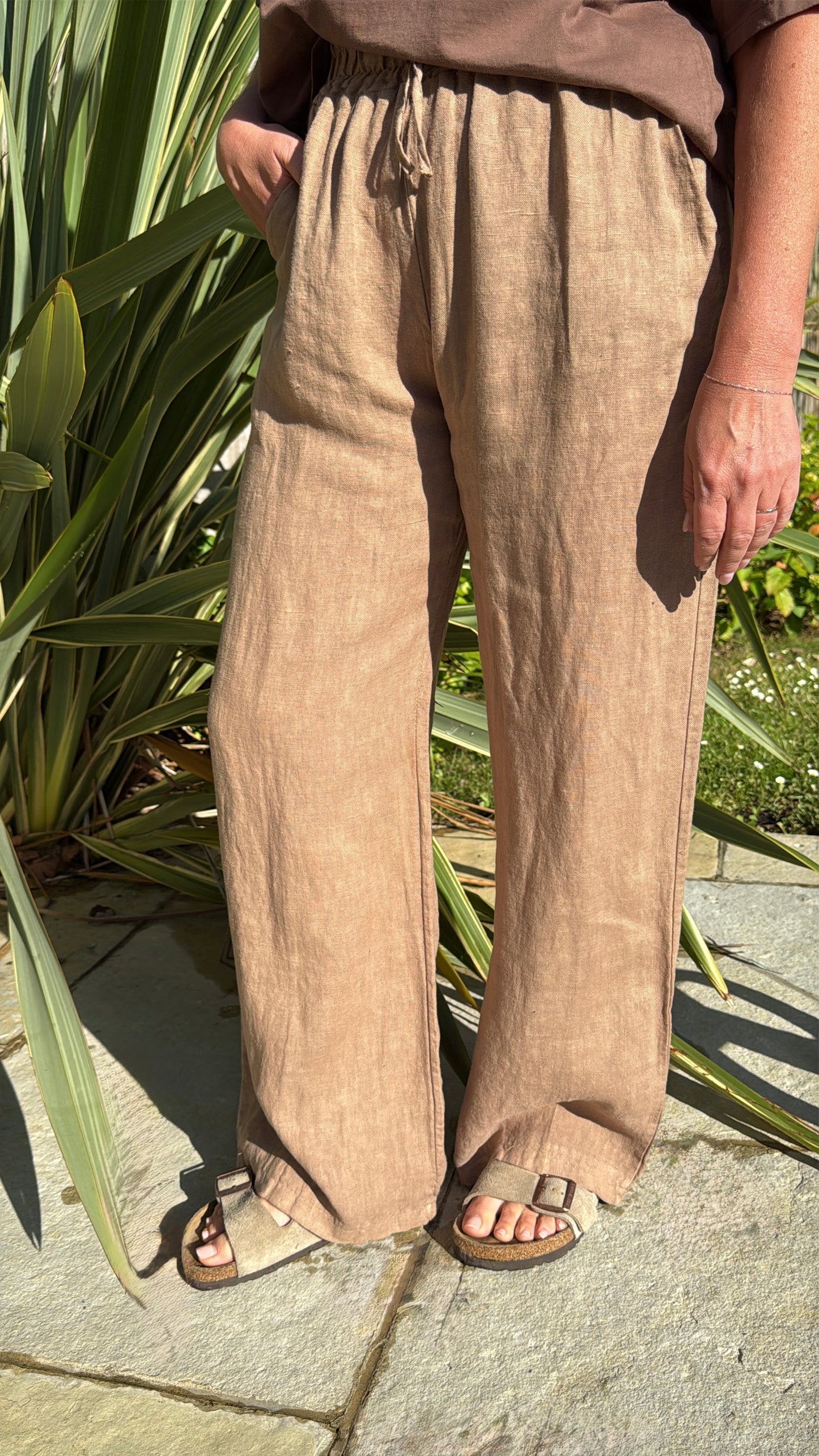 Camel Linen Trousers