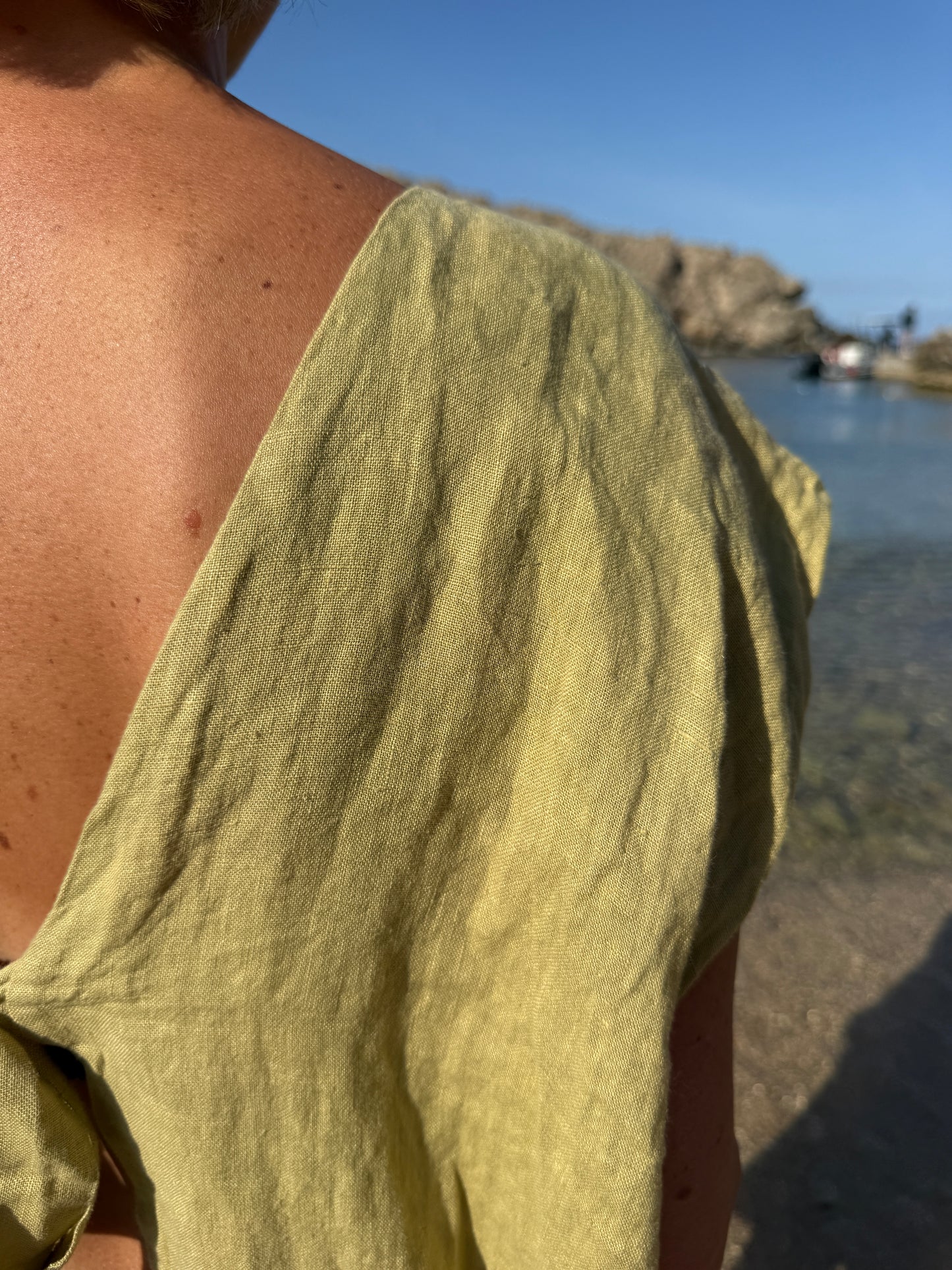 Pistachio Linen Bubble Top
