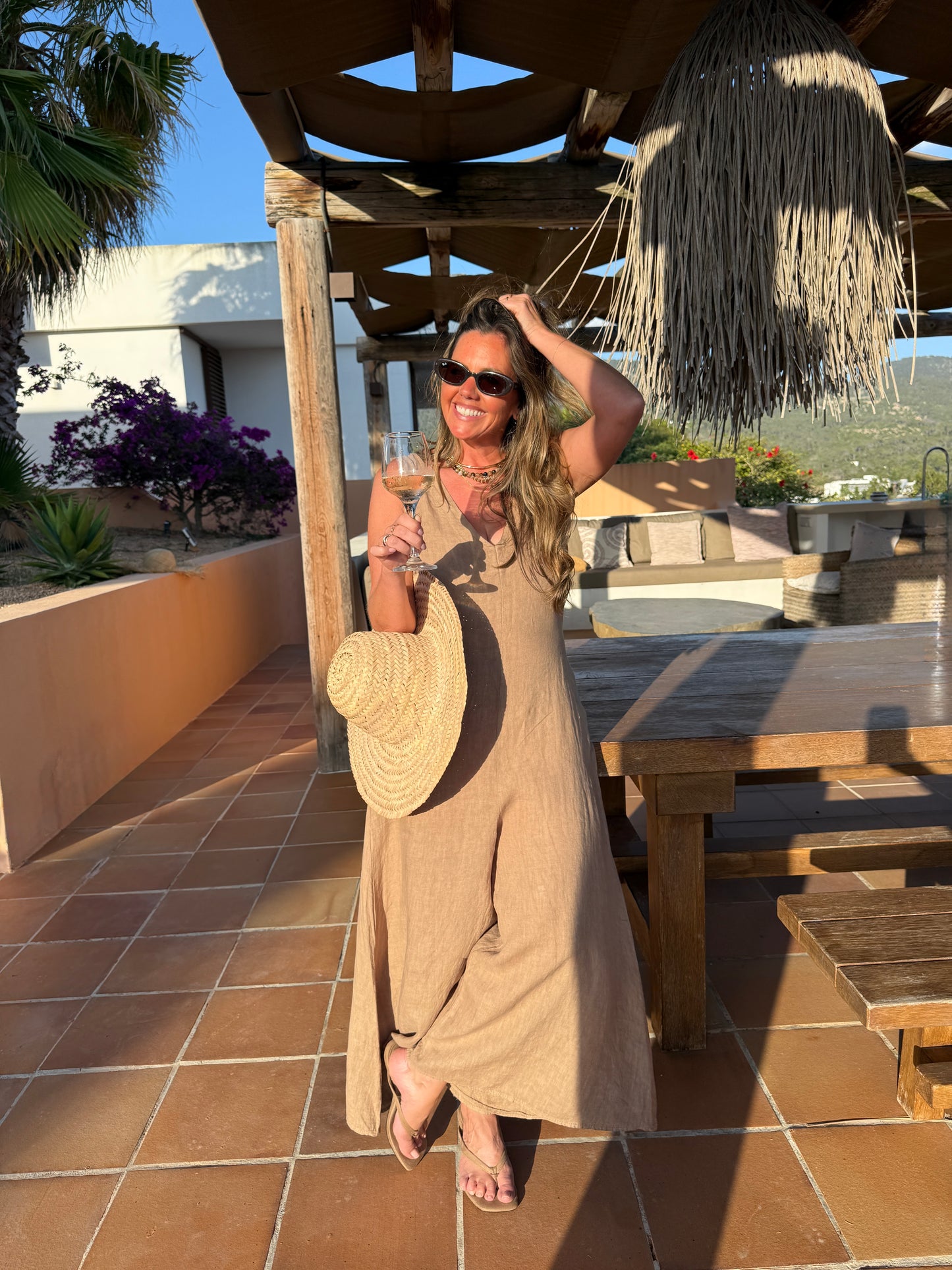 Caramel Linen Jumpsuit