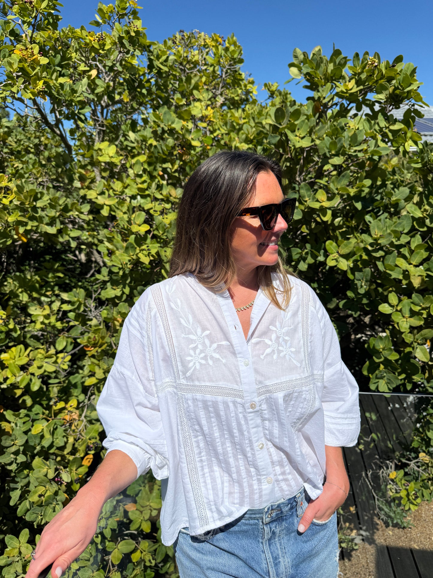White Embroidered Blouse