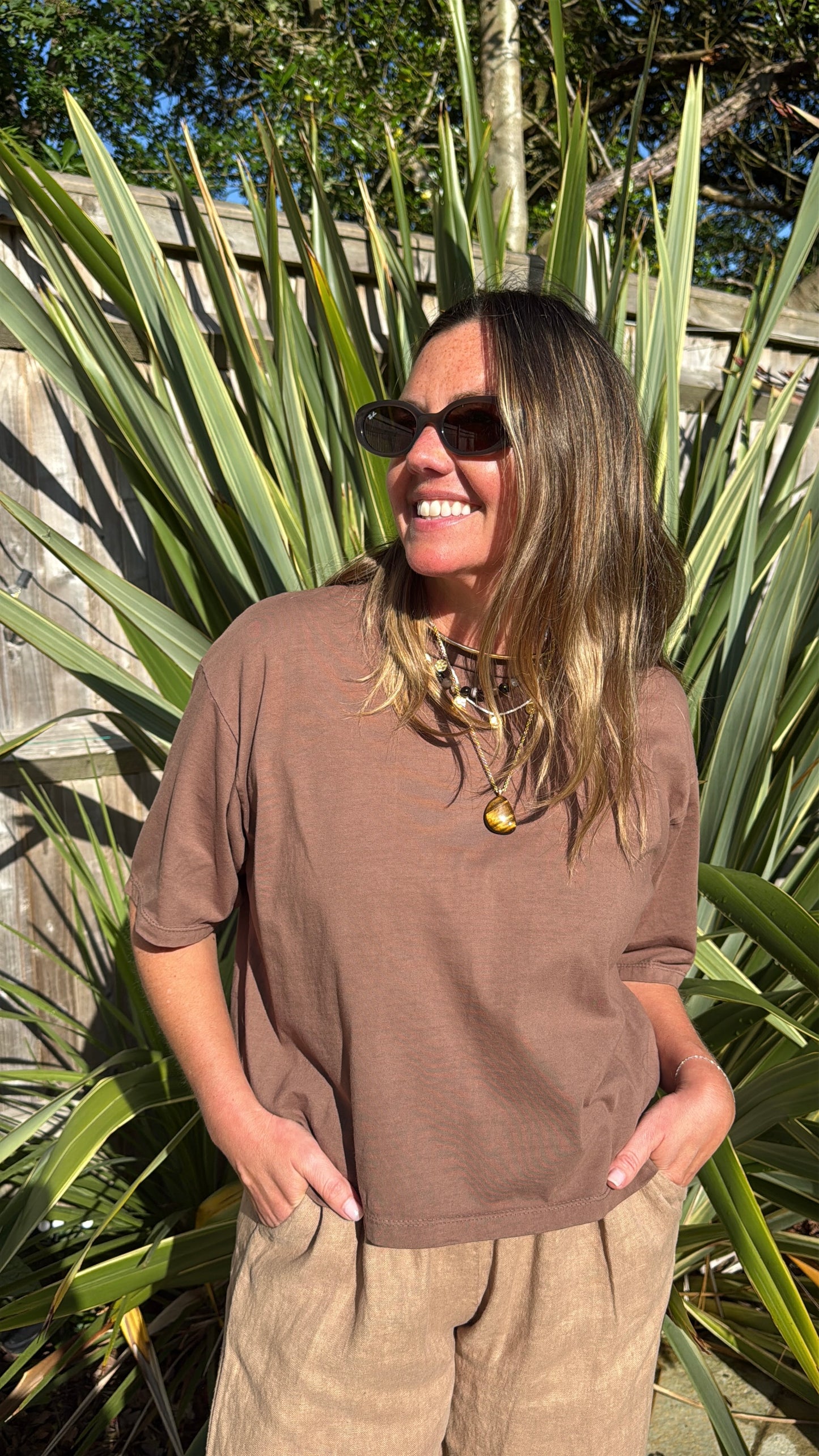 Brown Boxy Tee