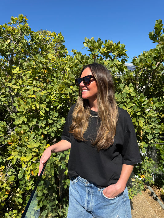 Black Boxy Tee