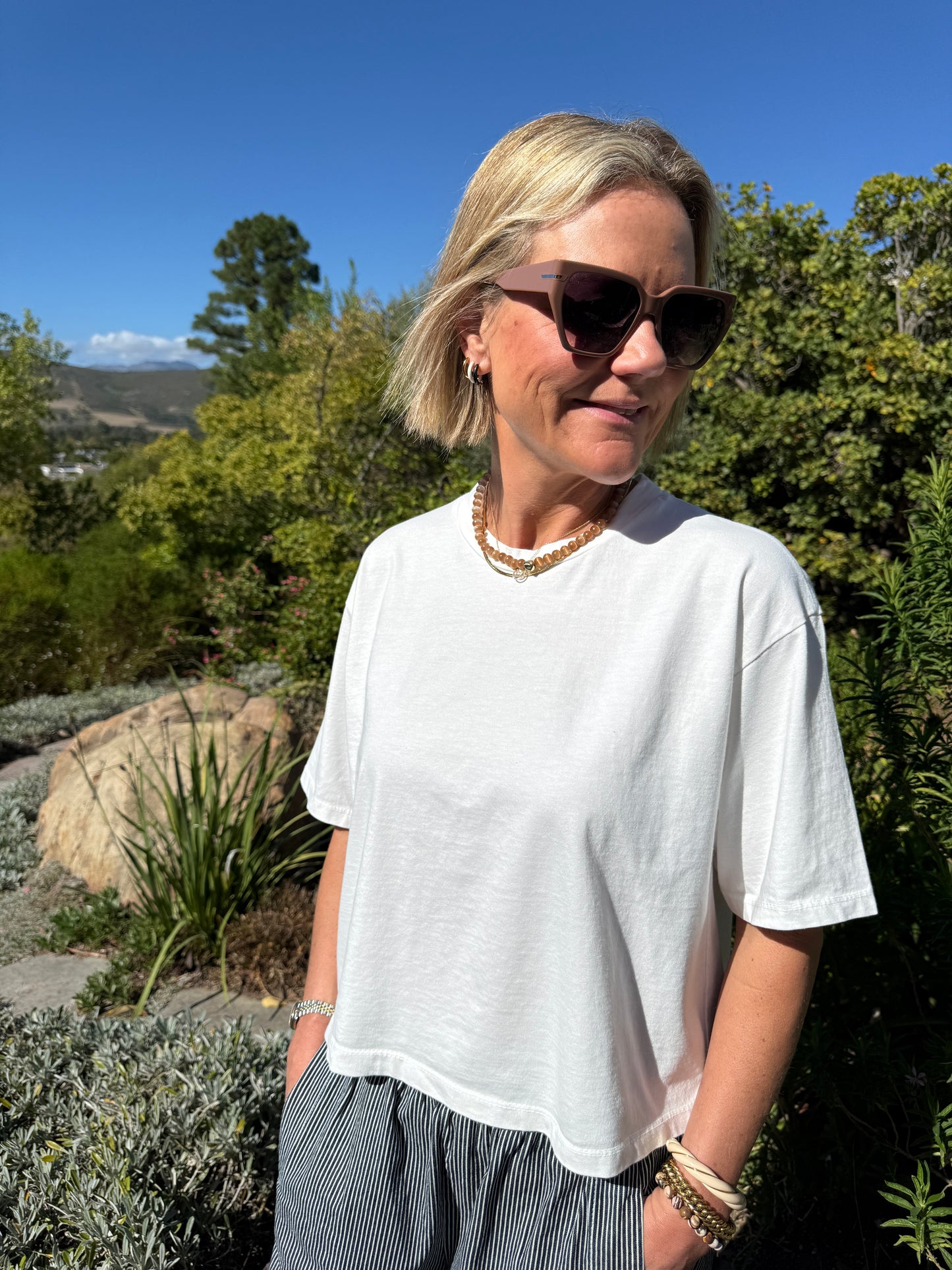 White Boxy Tee