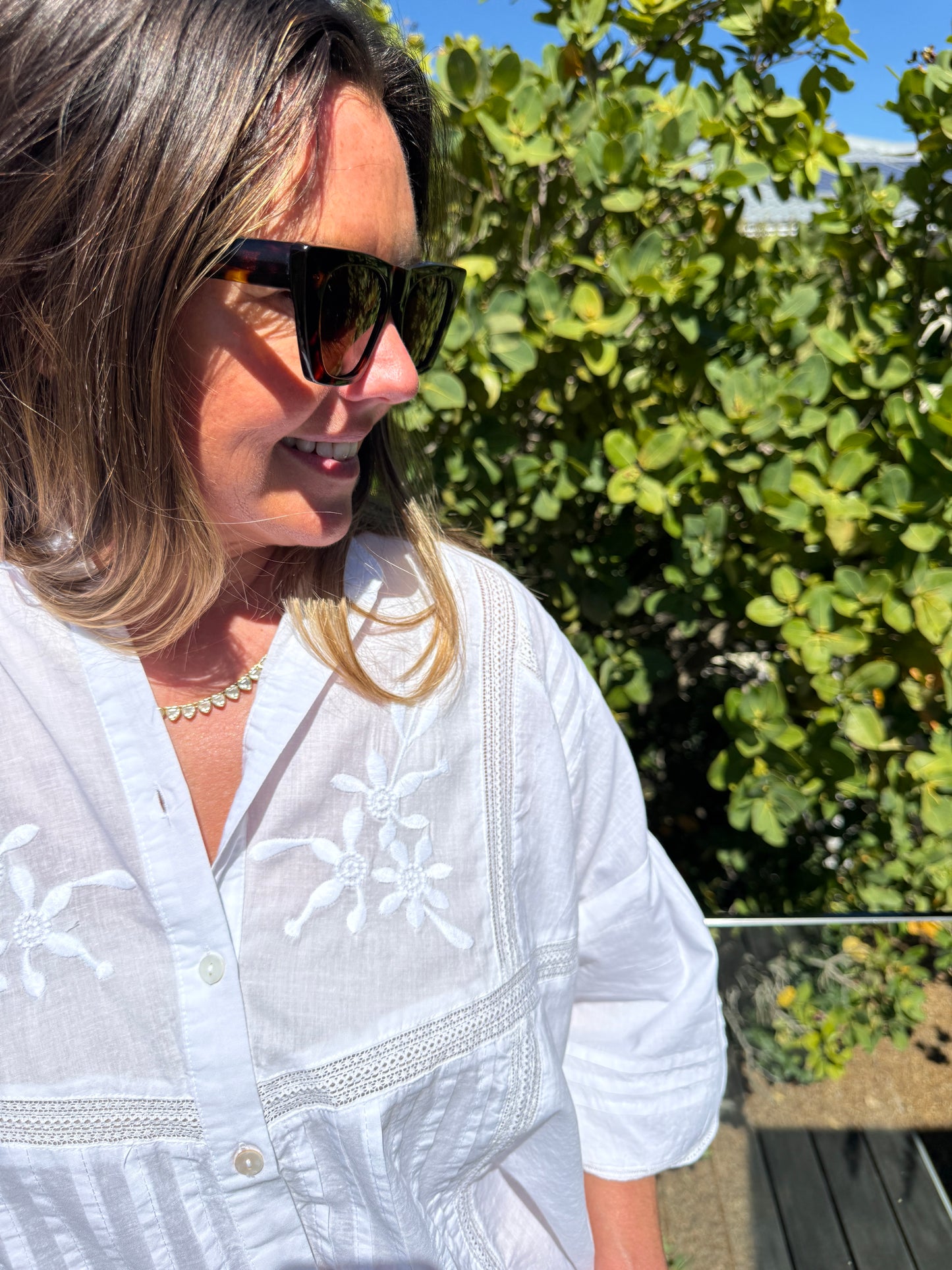 White Embroidered Blouse