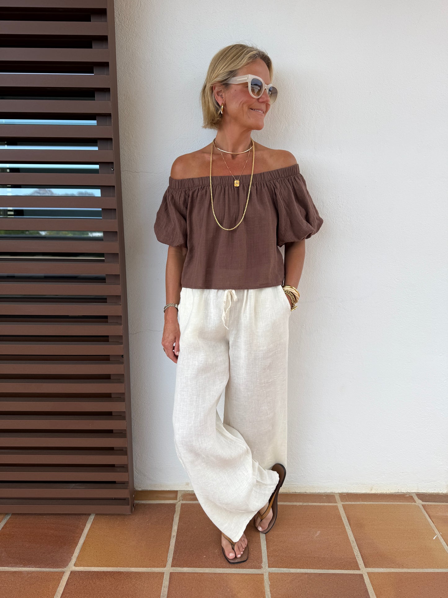 Cream Linen Trousers