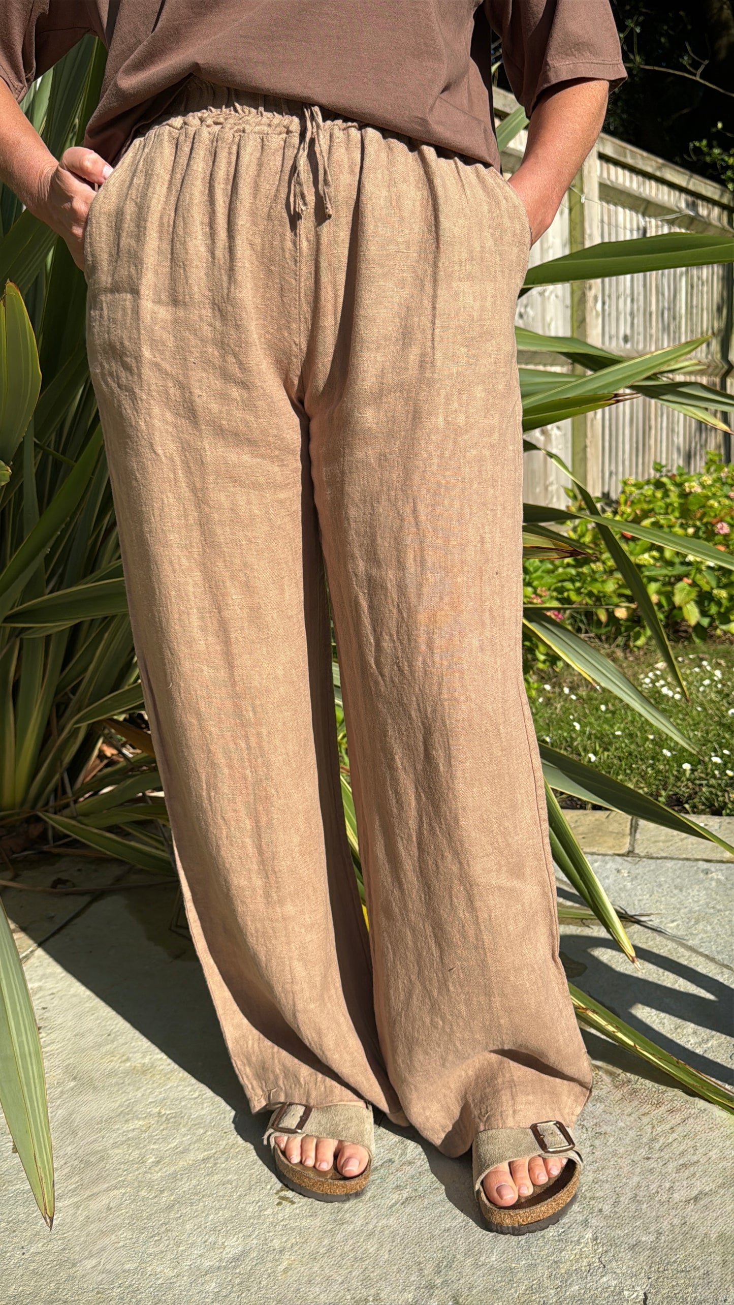 Camel Linen Trousers