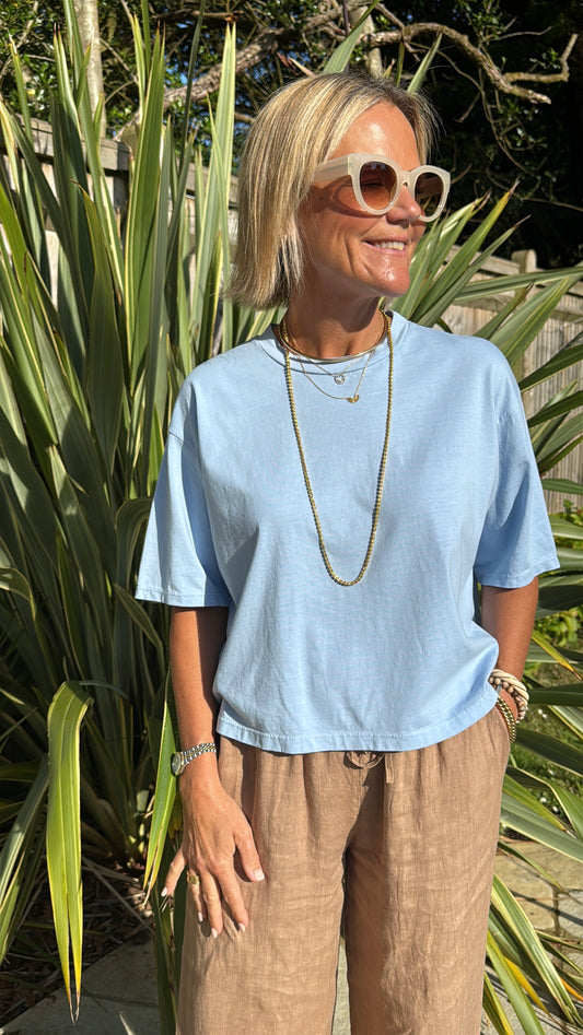 Blue Boxy Tee