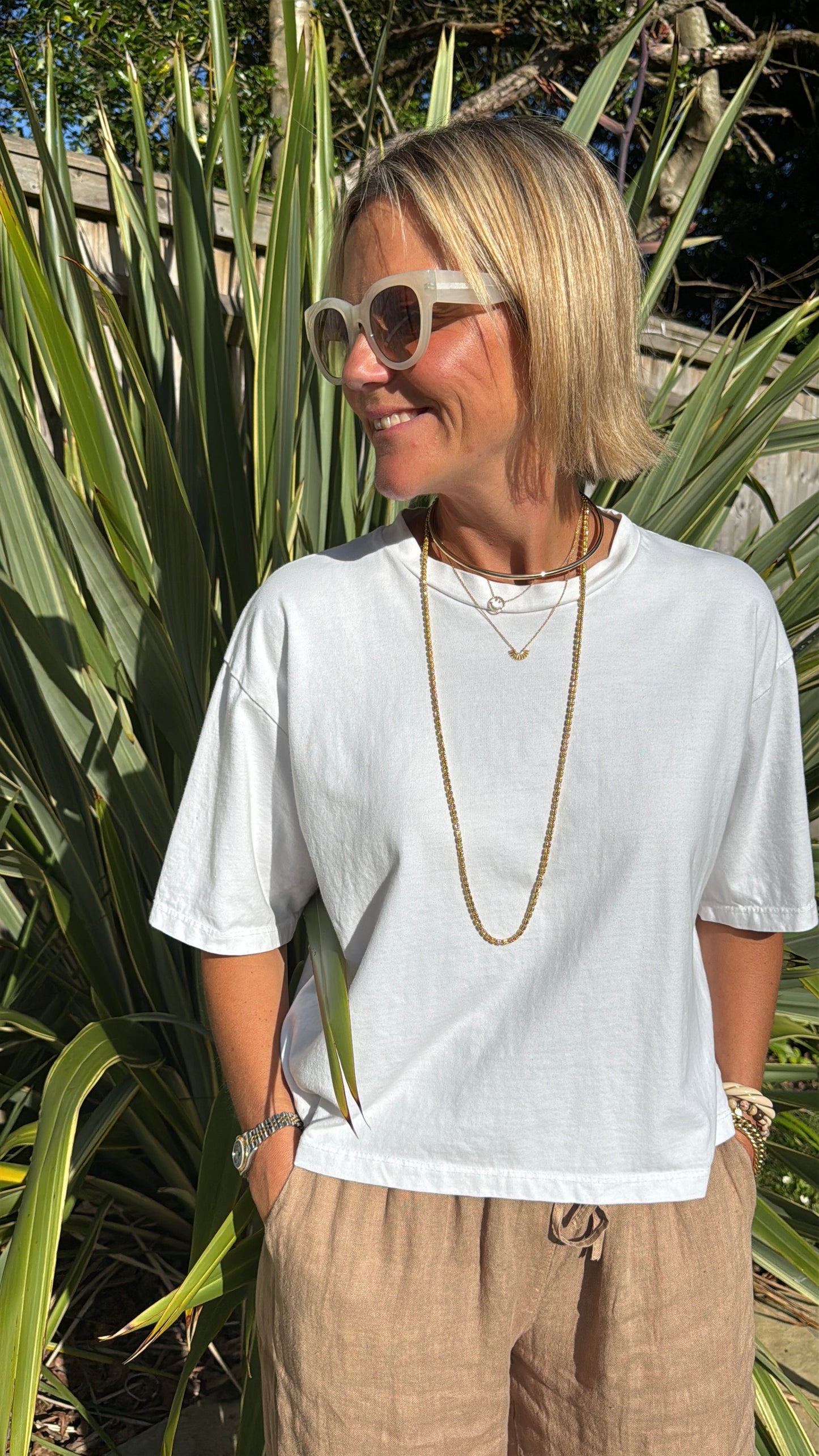White Boxy Tee