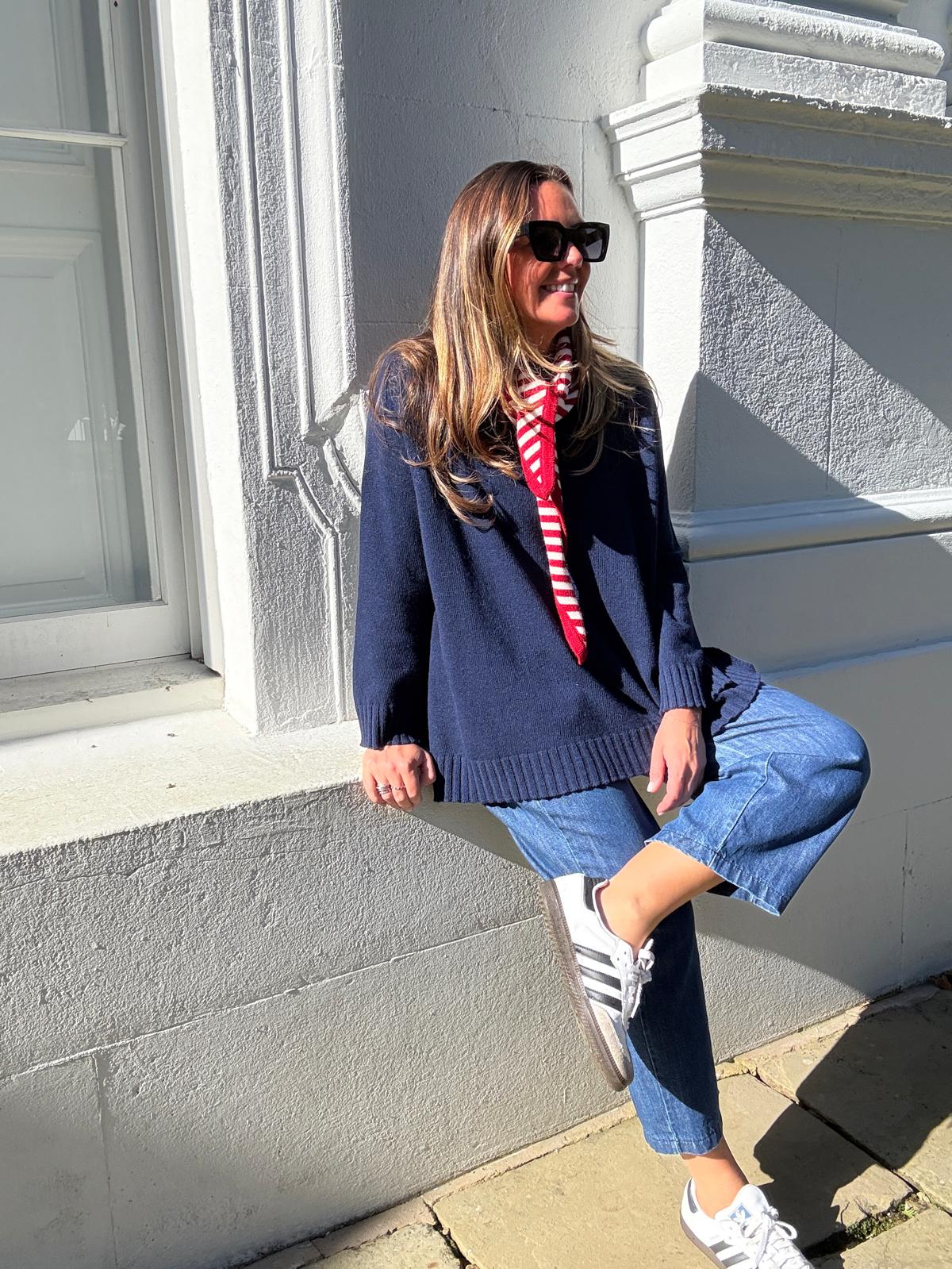 Navy Relaxed Wool Jumper