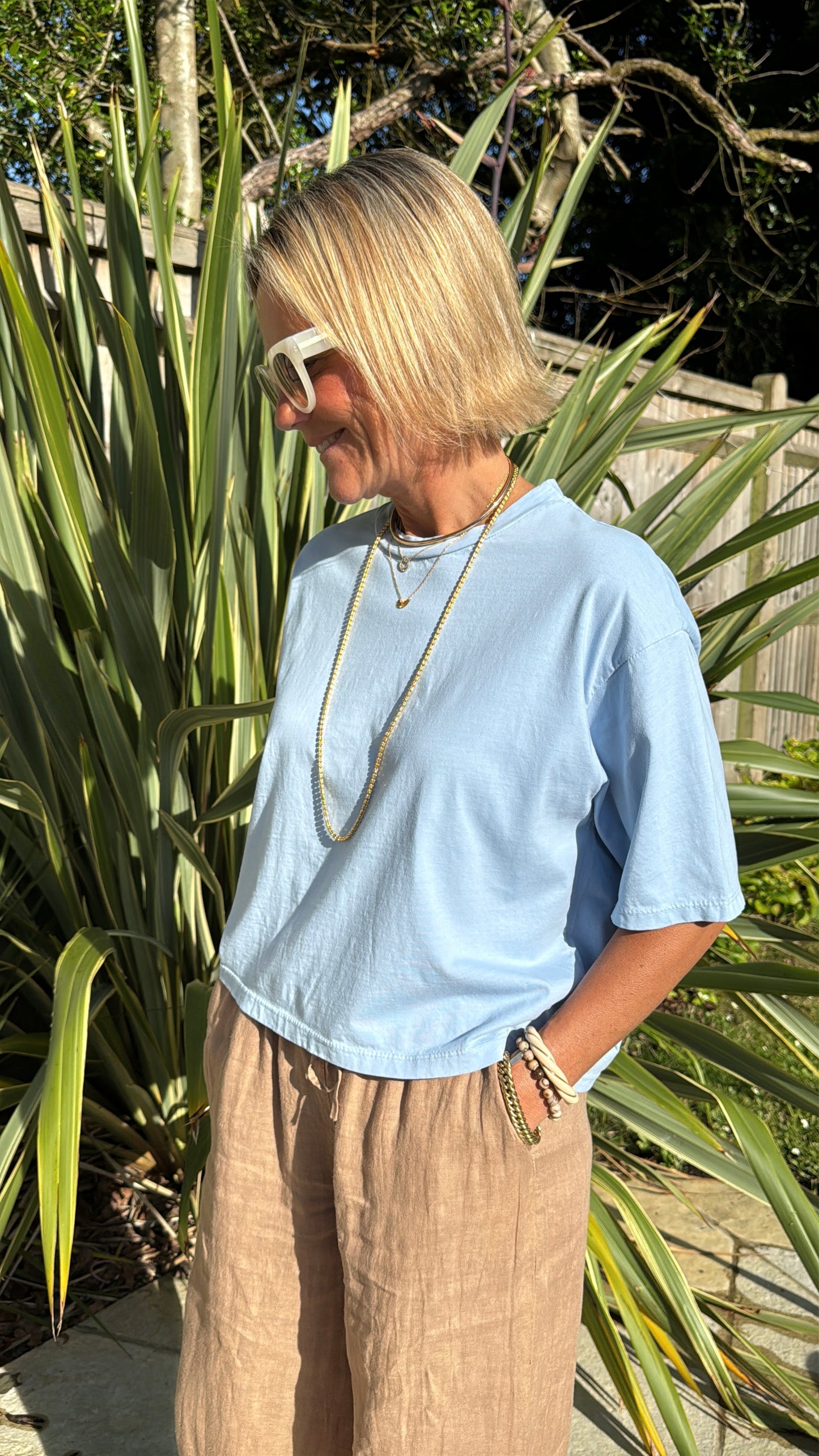 Blue Boxy Tee