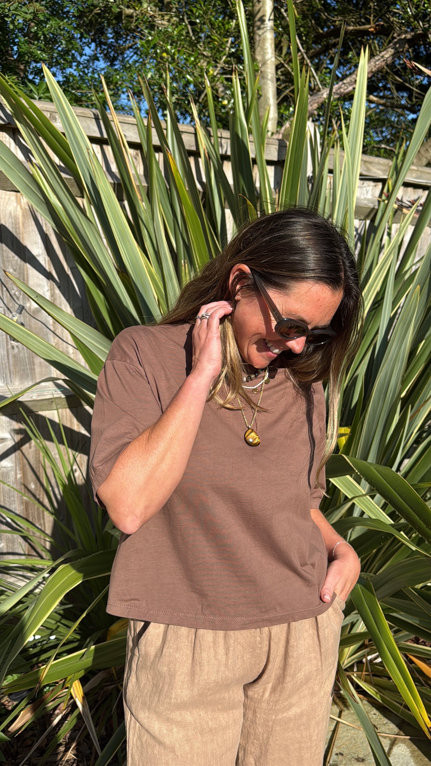Brown Boxy Tee