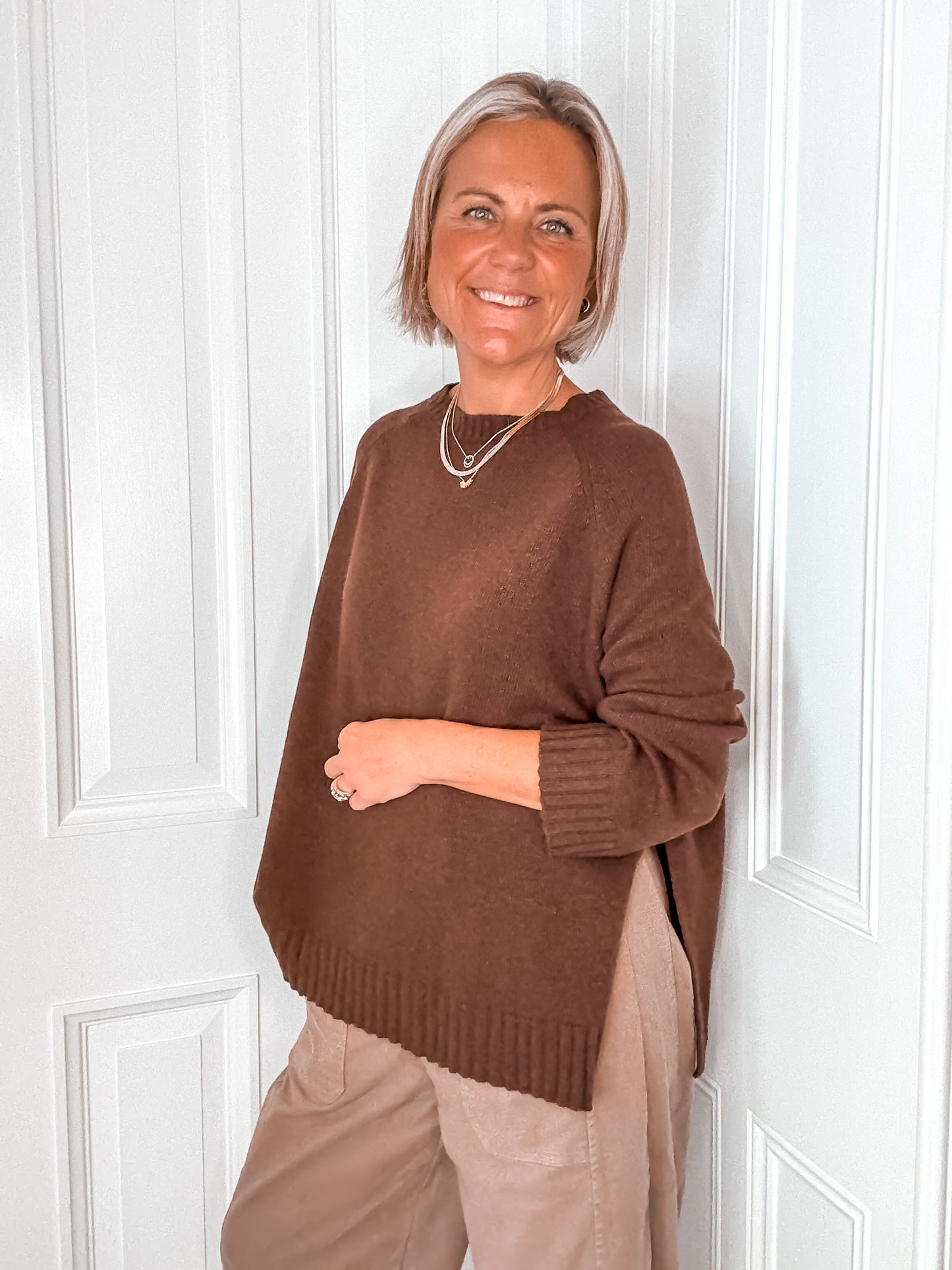 Chocolate Brown Relaxed Wool Jumper