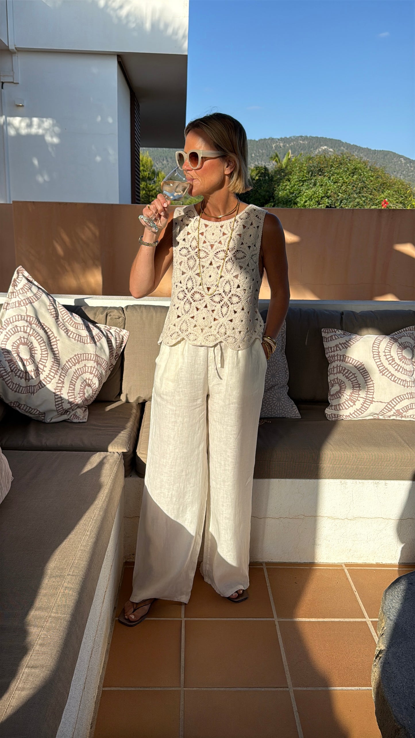 Cream Linen Trousers