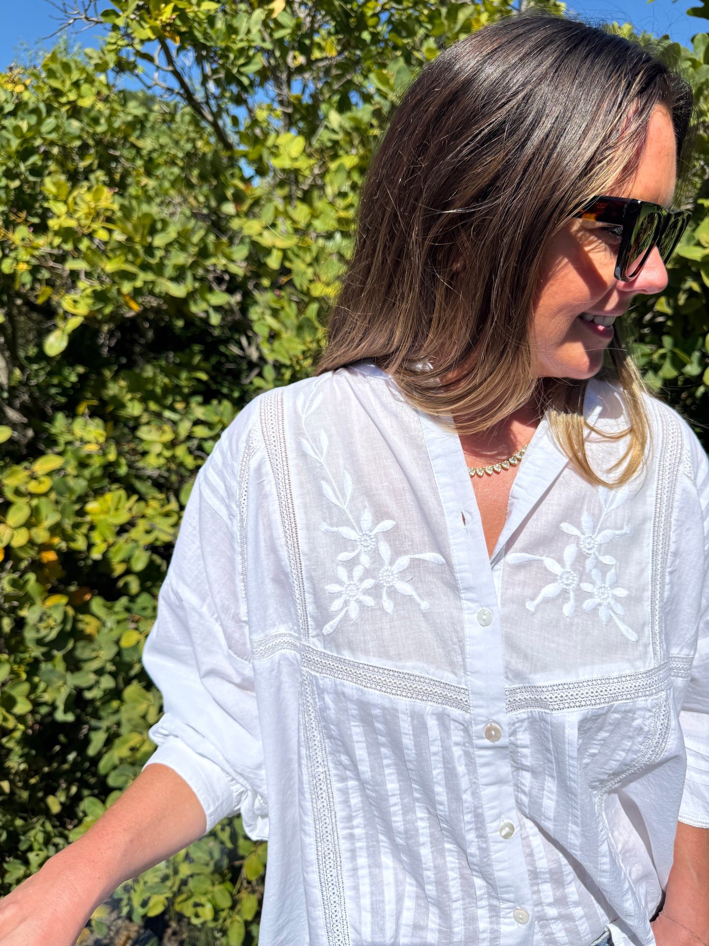 White Embroidered Blouse