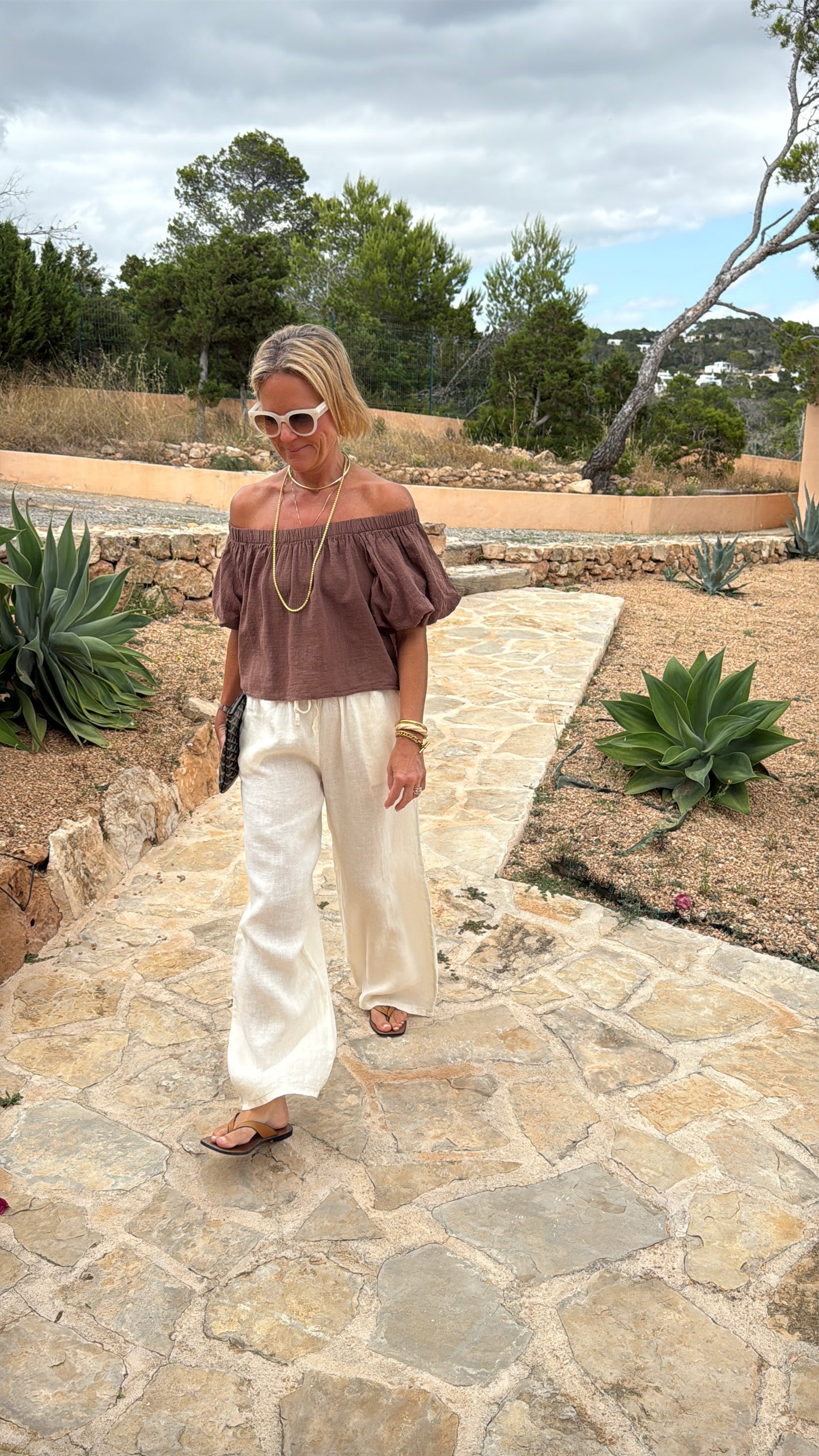 Cream Linen Trousers