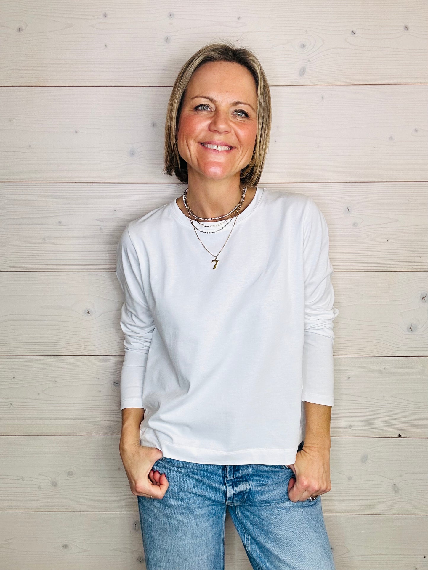 White Long Sleeve Tee