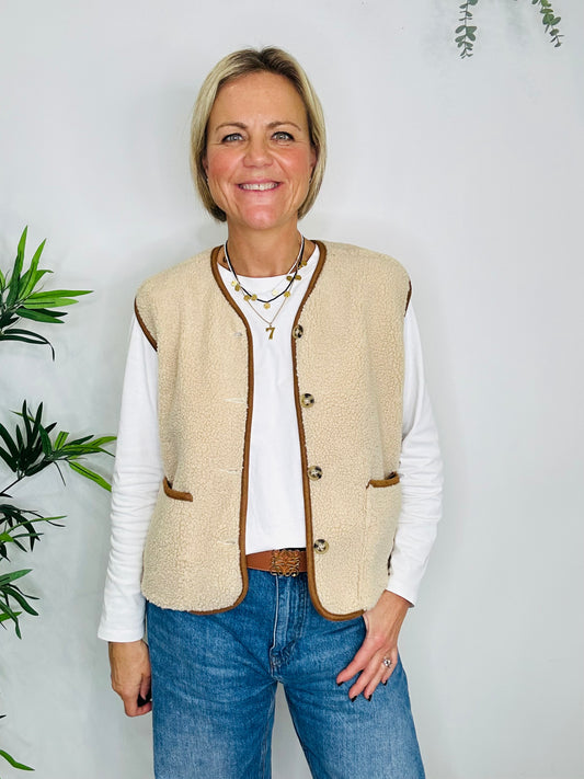 Cream Borg Gilet