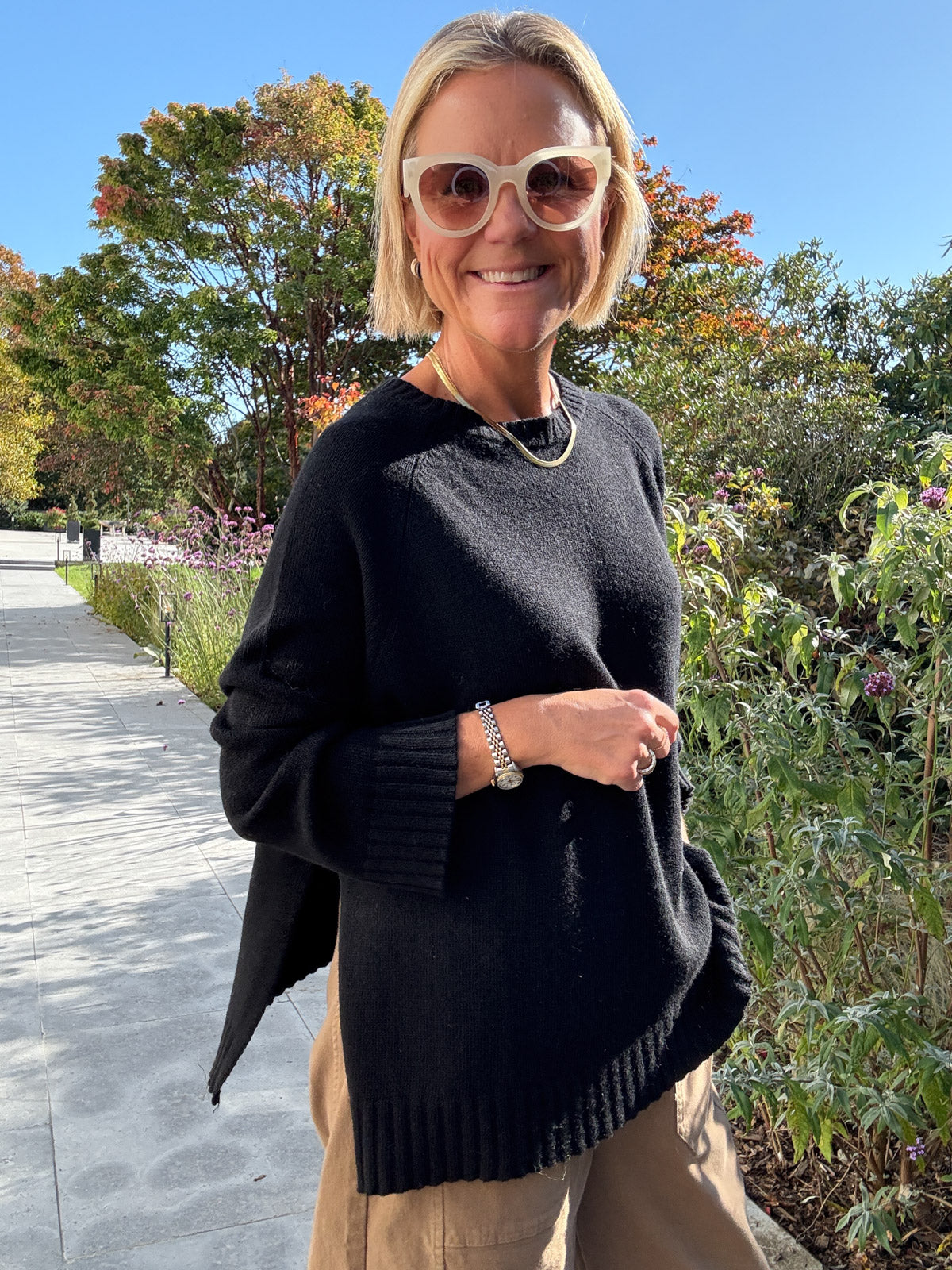 Black Relaxed Wool Jumper