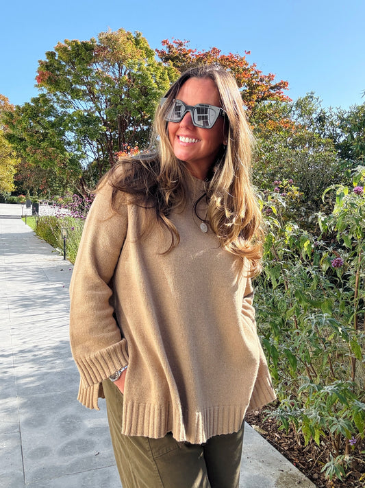 Camel Relaxed Wool Jumper