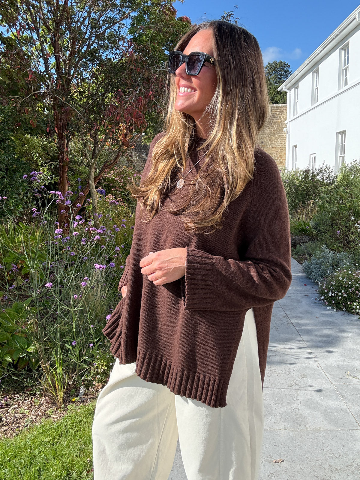Chocolate Brown Relaxed Wool Jumper
