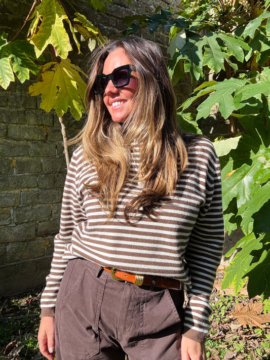 Chocolate Brown Breton Knit