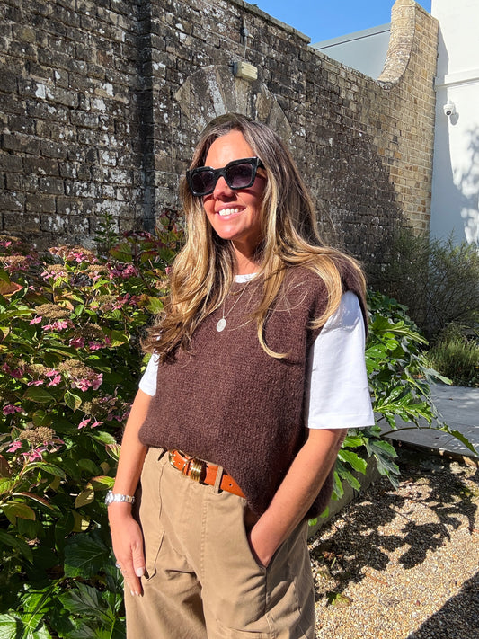 Brown Brushed Mohair Tank