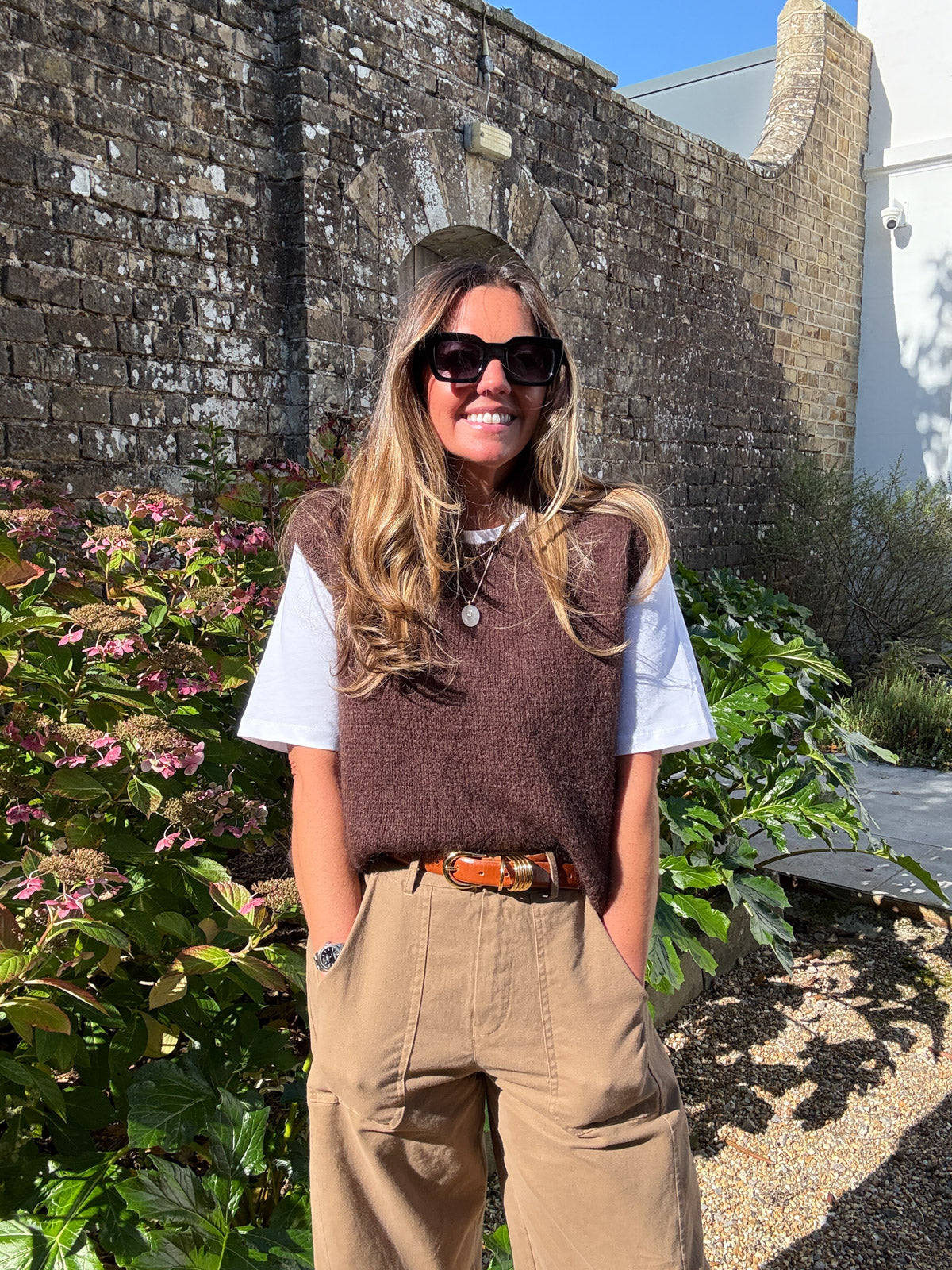 Brown Brushed Mohair Tank