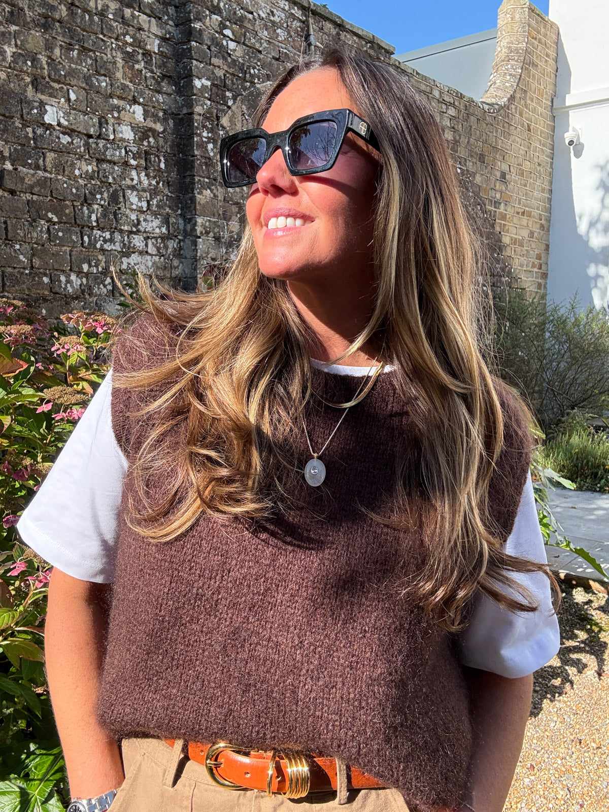 Brown Brushed Mohair Tank