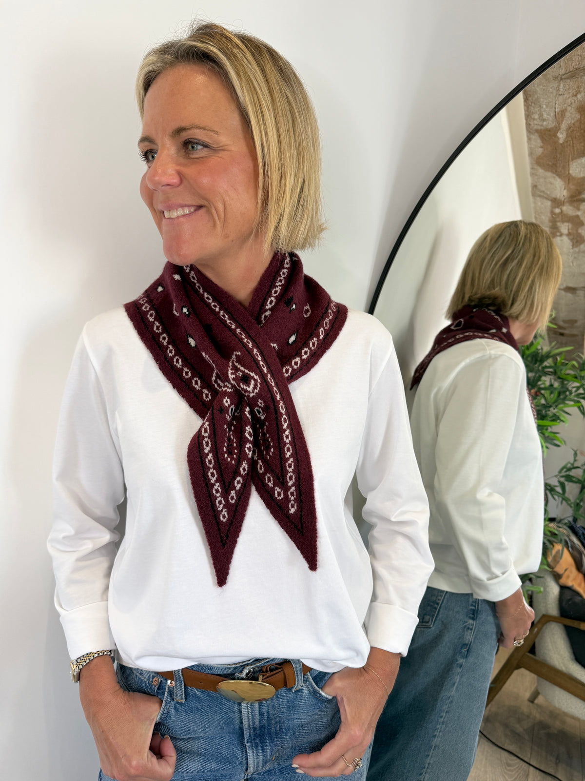 Burgundy Triangle Bandana Scarf