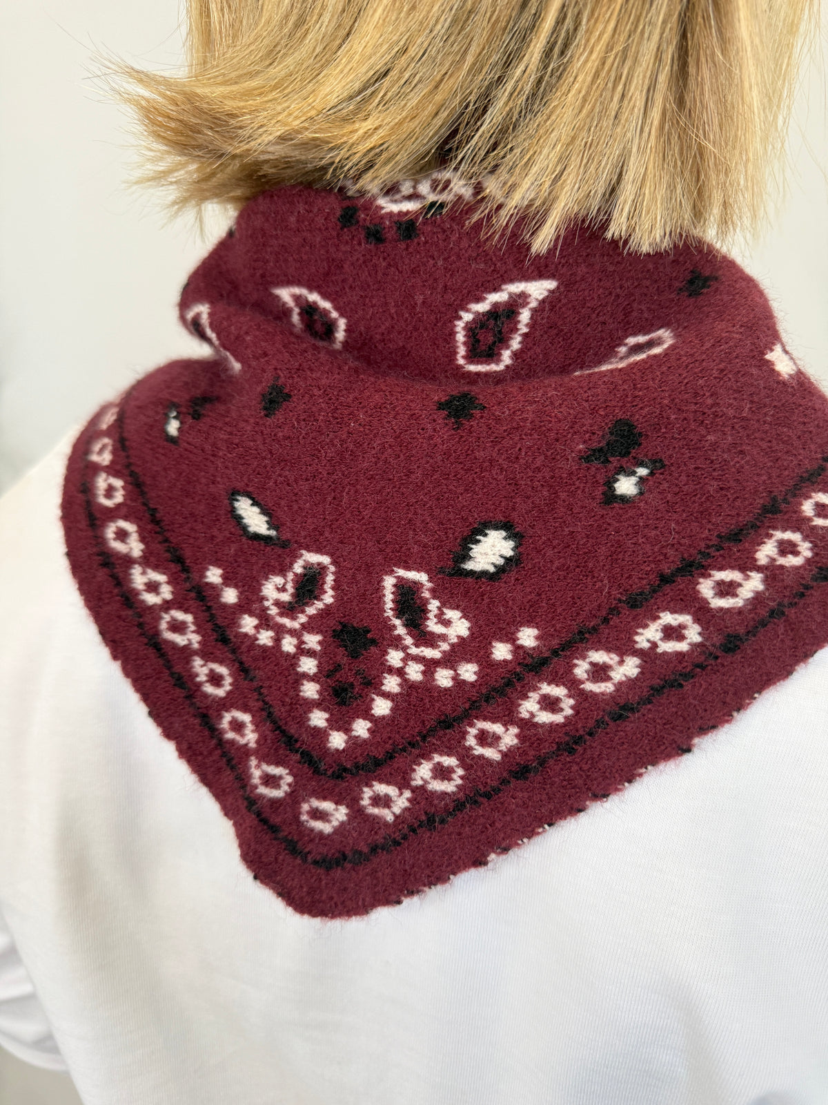 Burgundy Triangle Bandana Scarf
