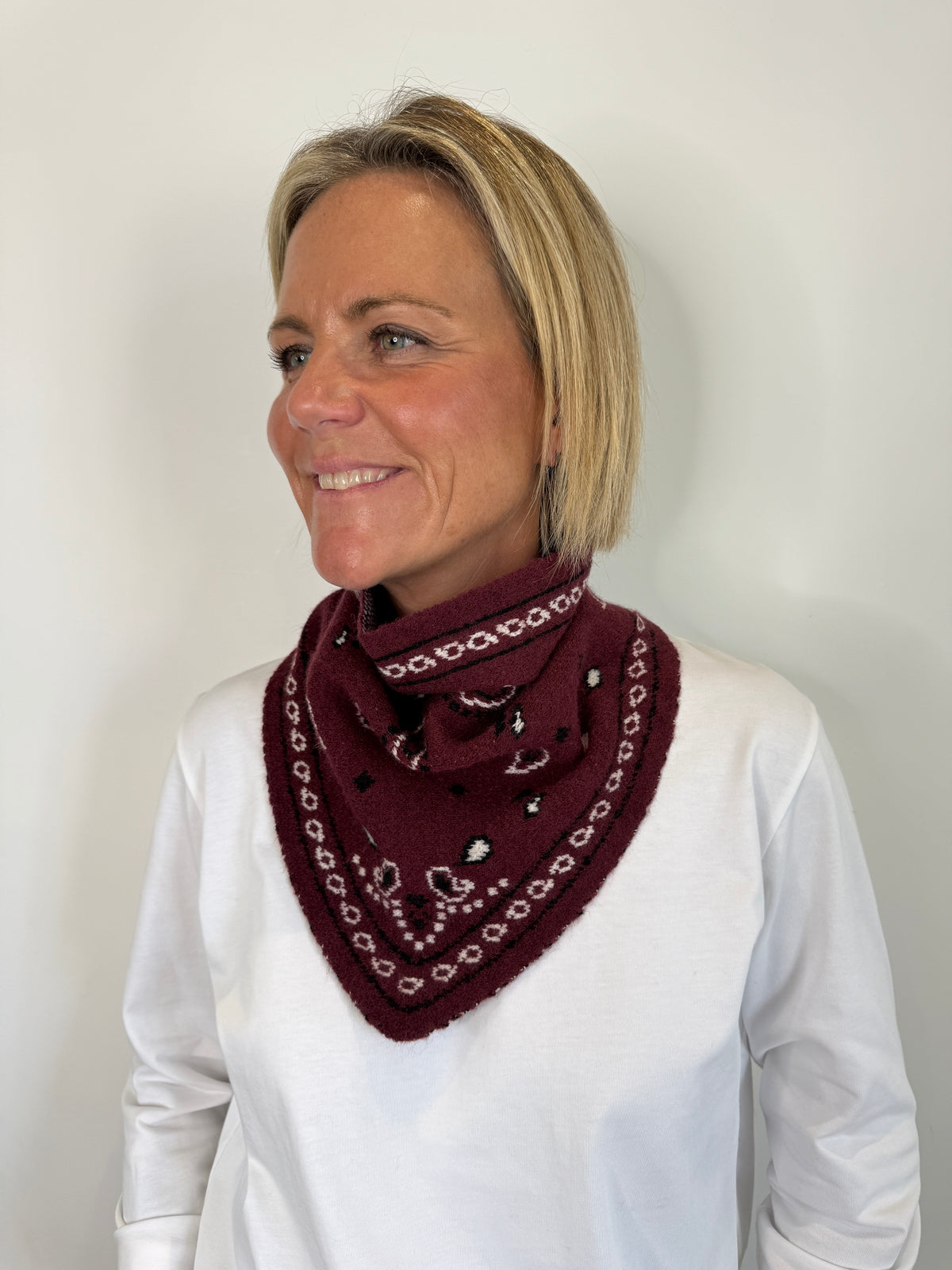 Burgundy Triangle Bandana Scarf