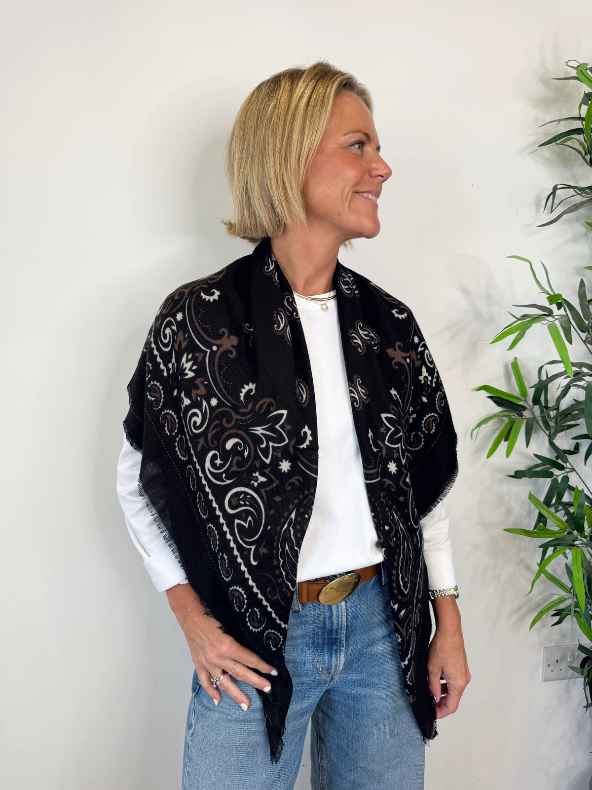 Black Paisley Bandana Scarf
