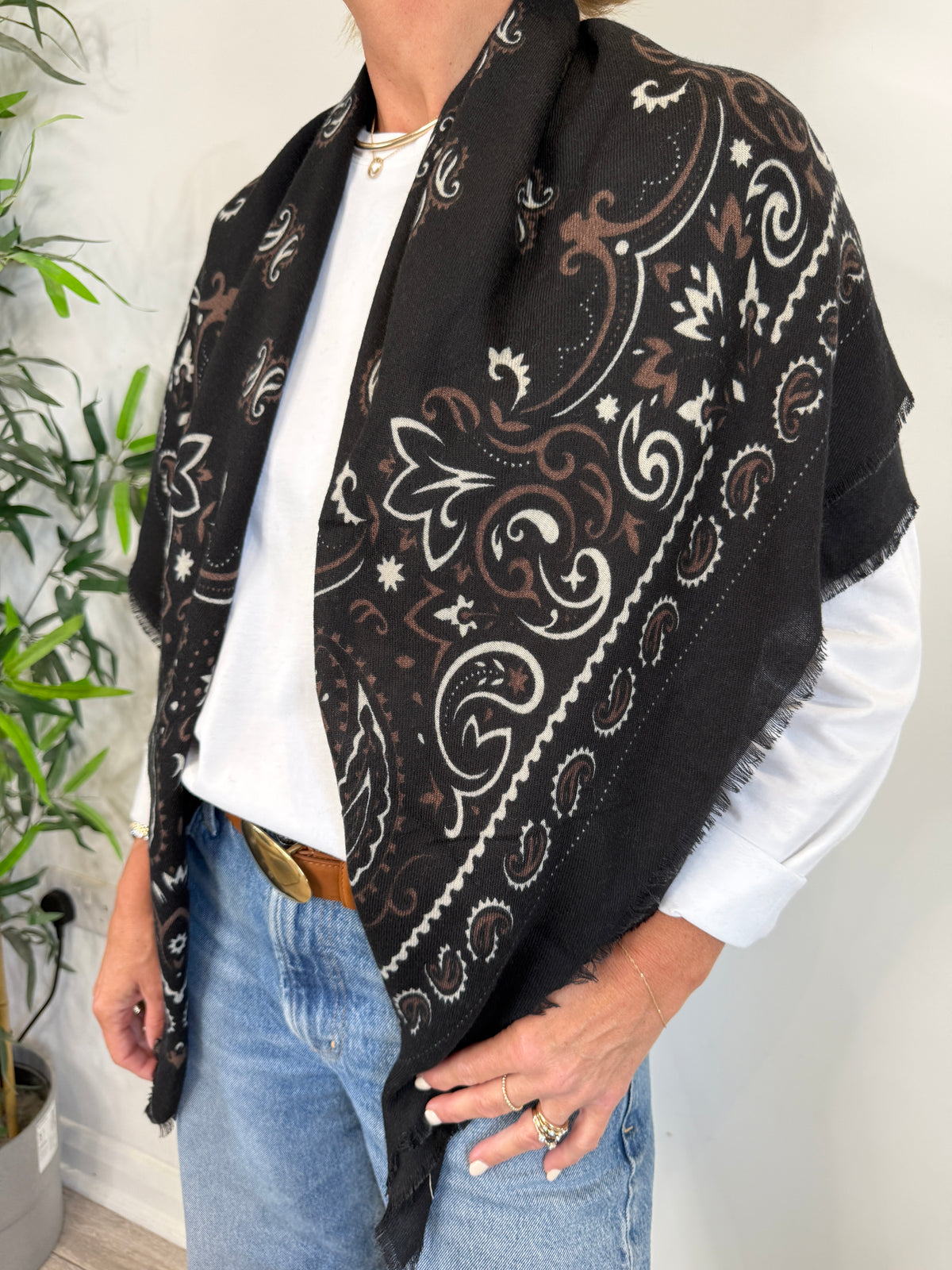 Black Paisley Bandana Scarf