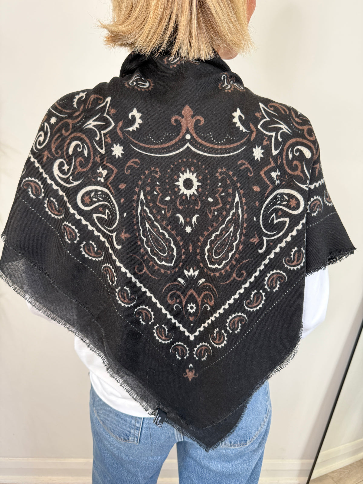 Black Paisley Bandana Scarf