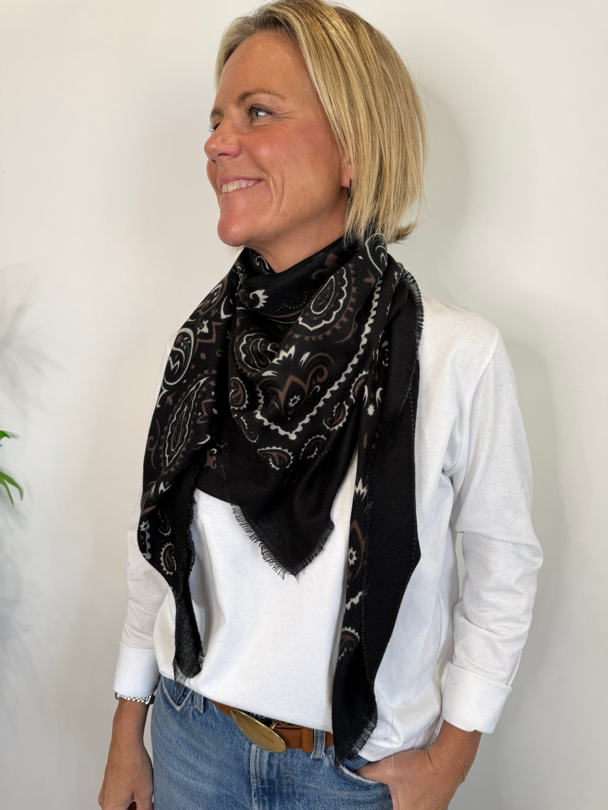 Black Paisley Bandana Scarf