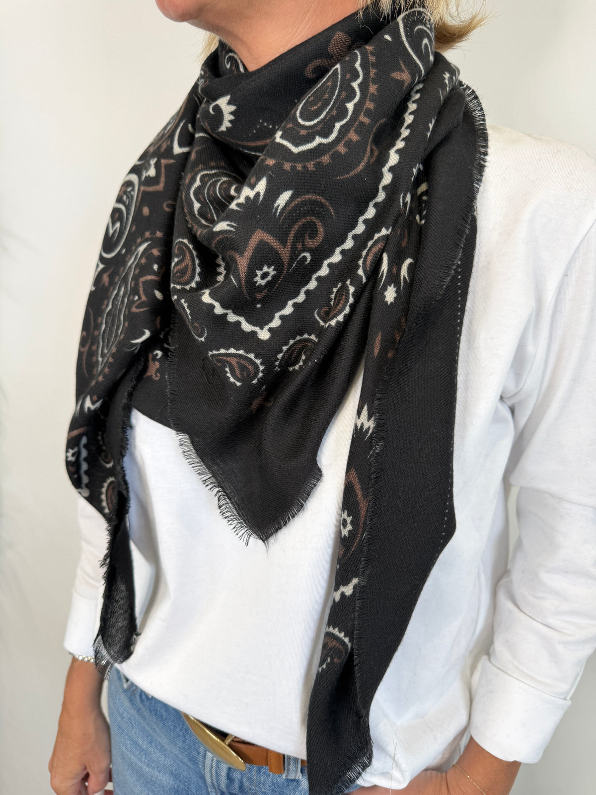 Black Paisley Bandana Scarf