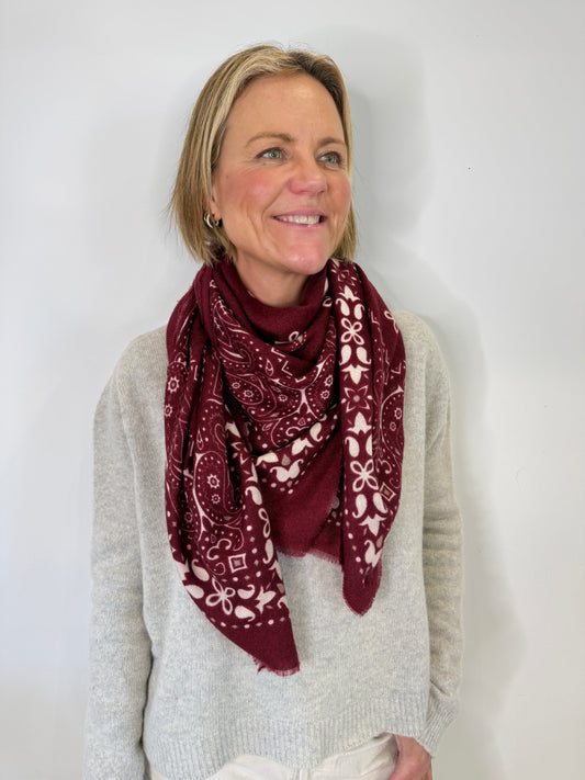 Burgundy Bandana Scarf