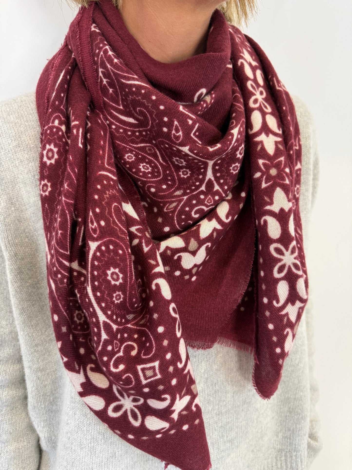 Burgundy Bandana Scarf
