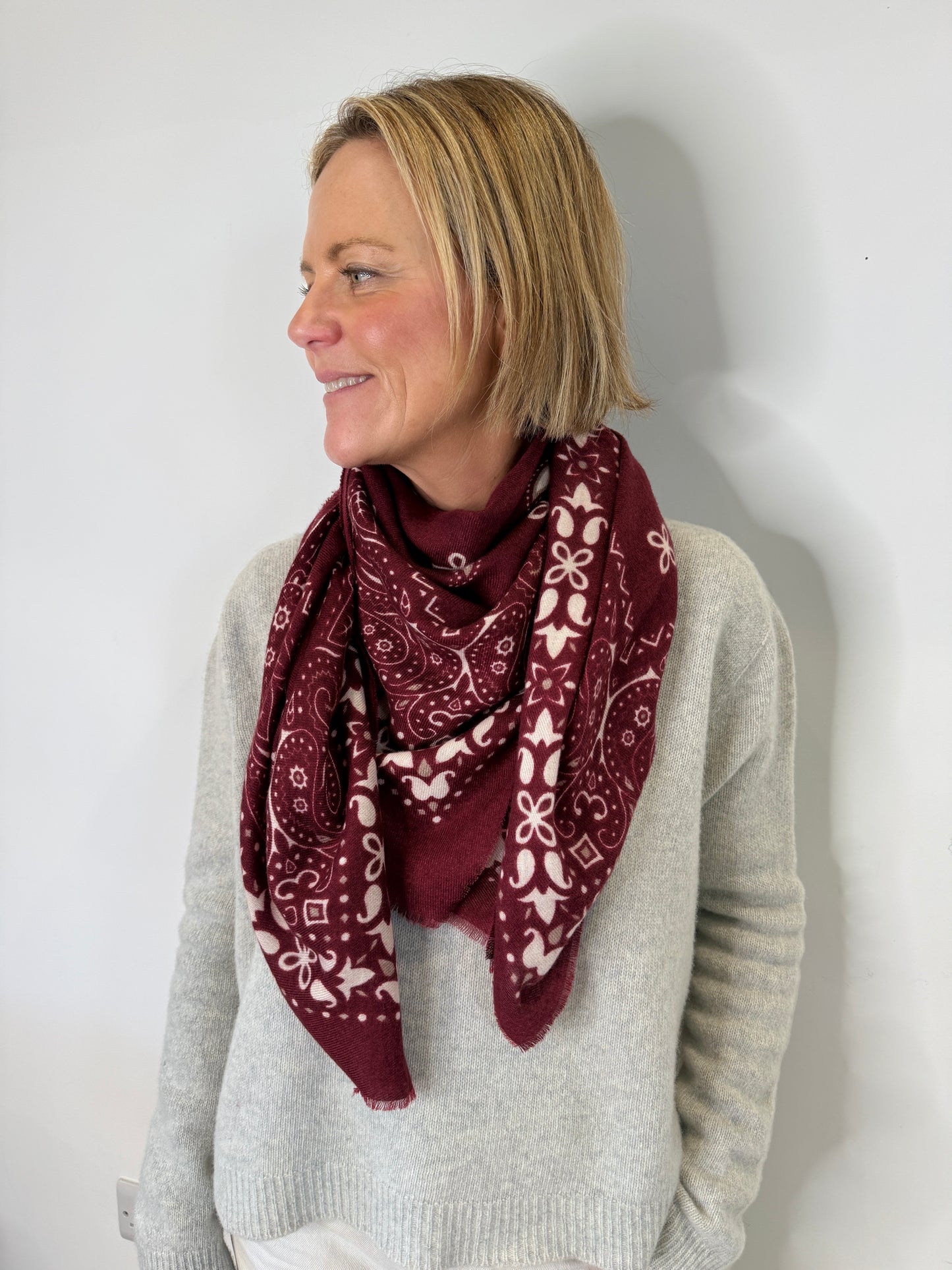 Burgundy Bandana Scarf