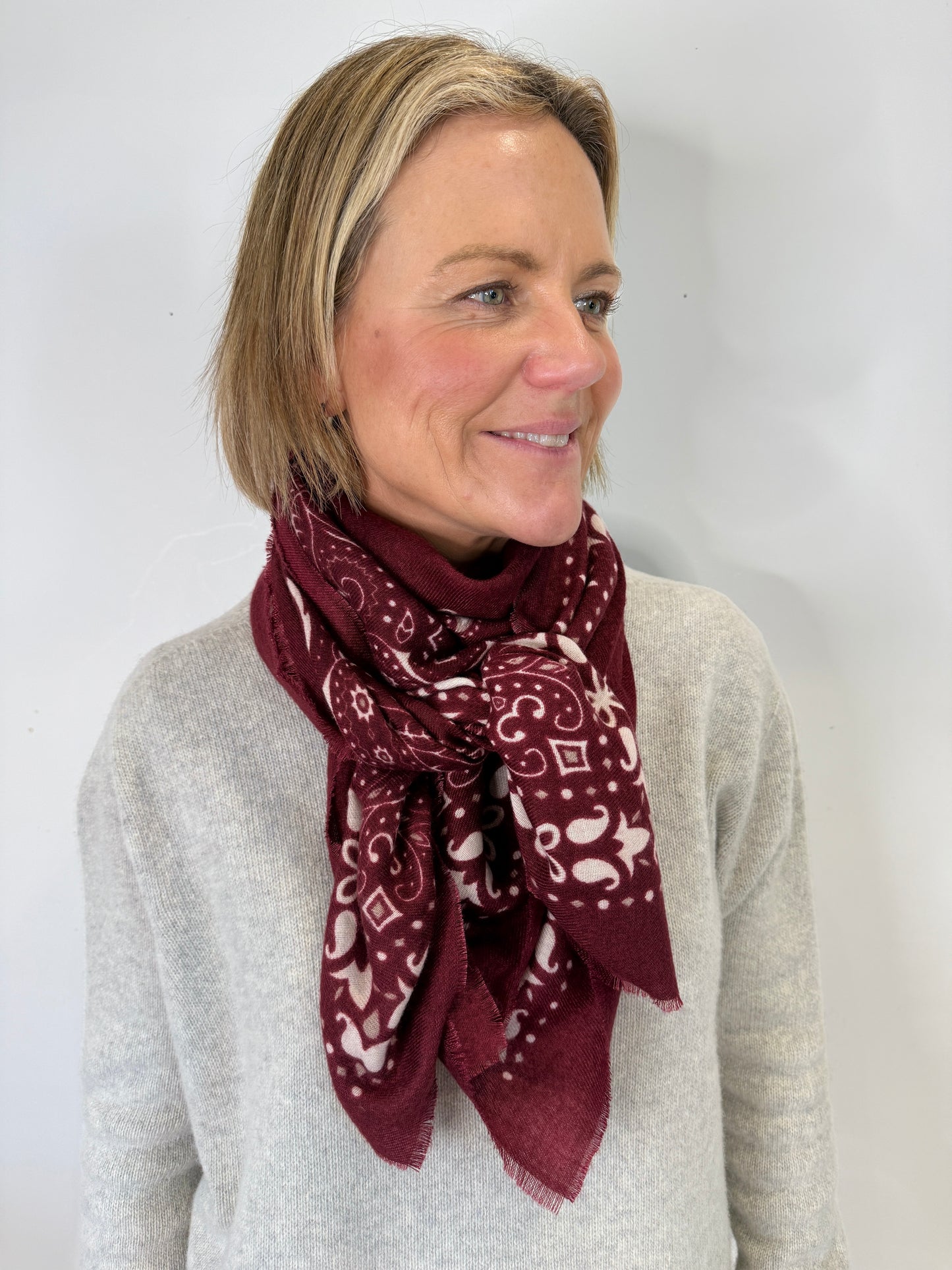 Burgundy Bandana Scarf