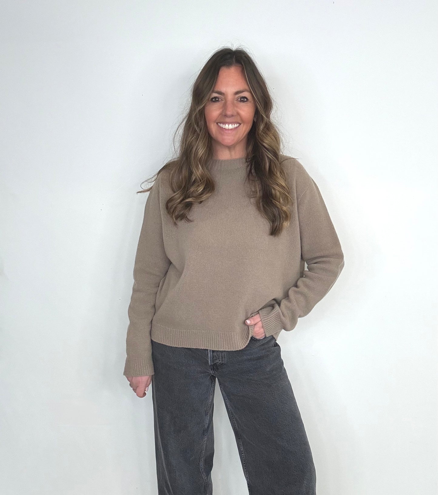 Taupe Lambs Wool Jumper