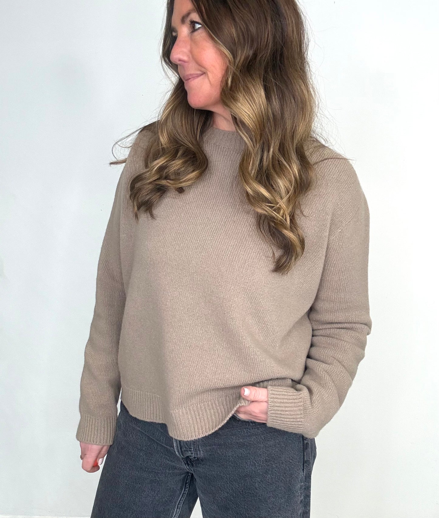 Taupe Lambs Wool Jumper