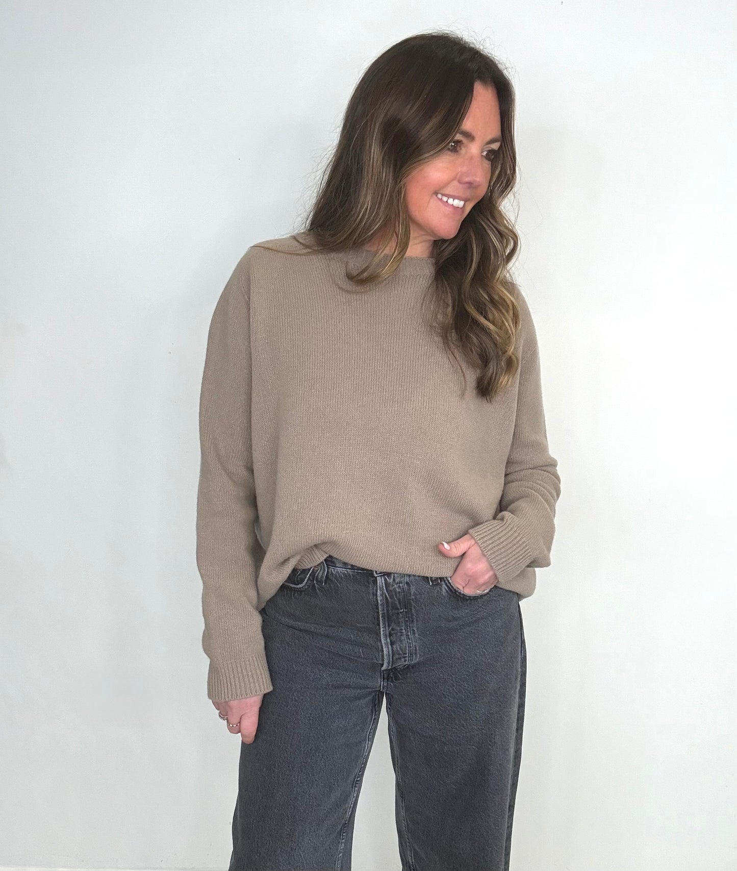 Taupe Lambs Wool Jumper