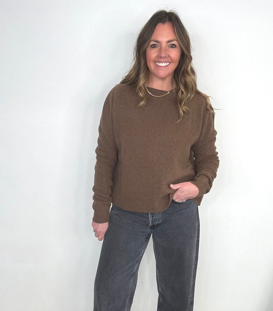 Chocolate Lambs Wool Jumper