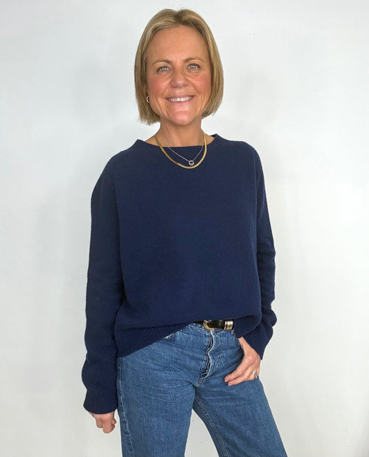 Navy Lambs Wool Jumper