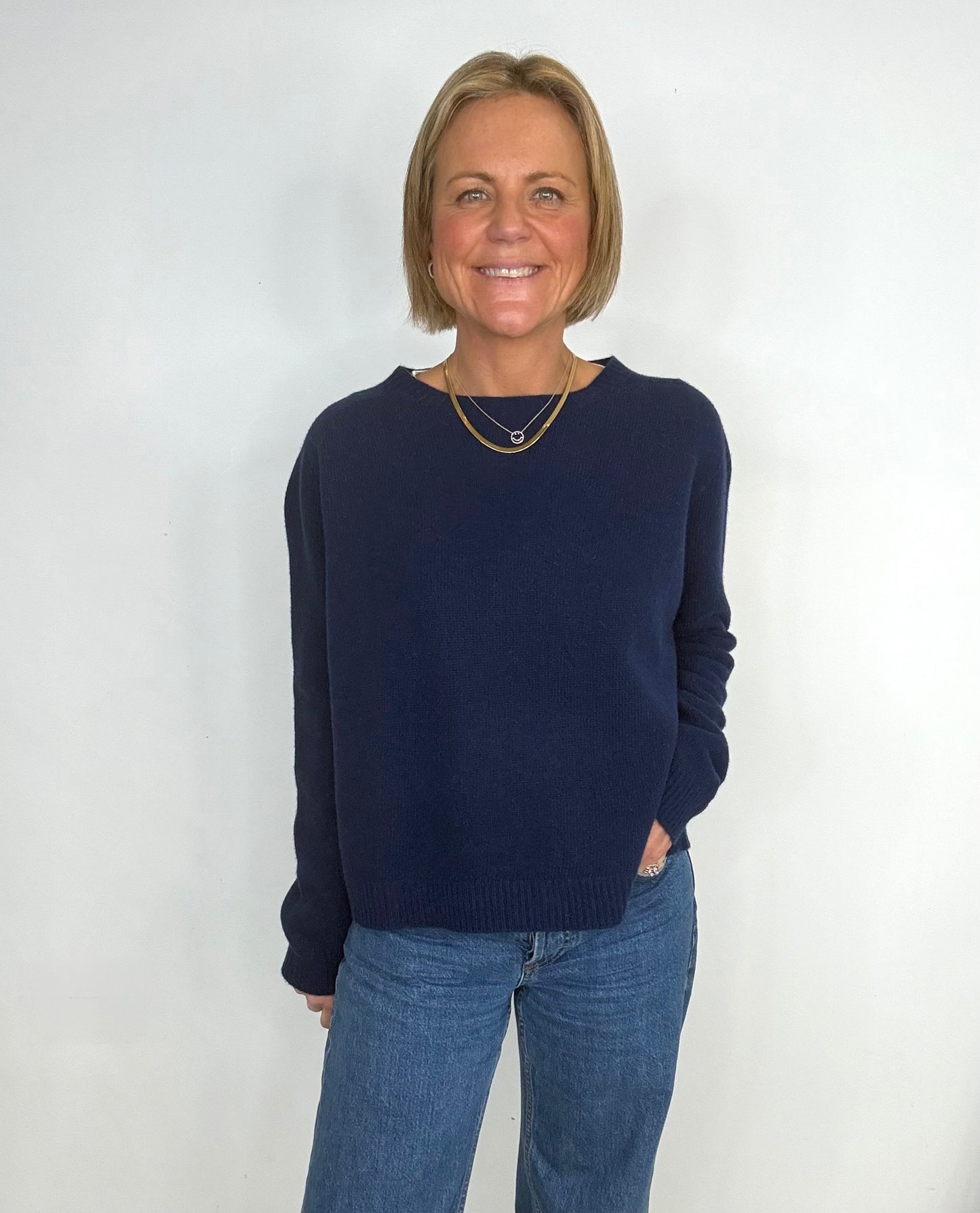 Navy Lambs Wool Jumper