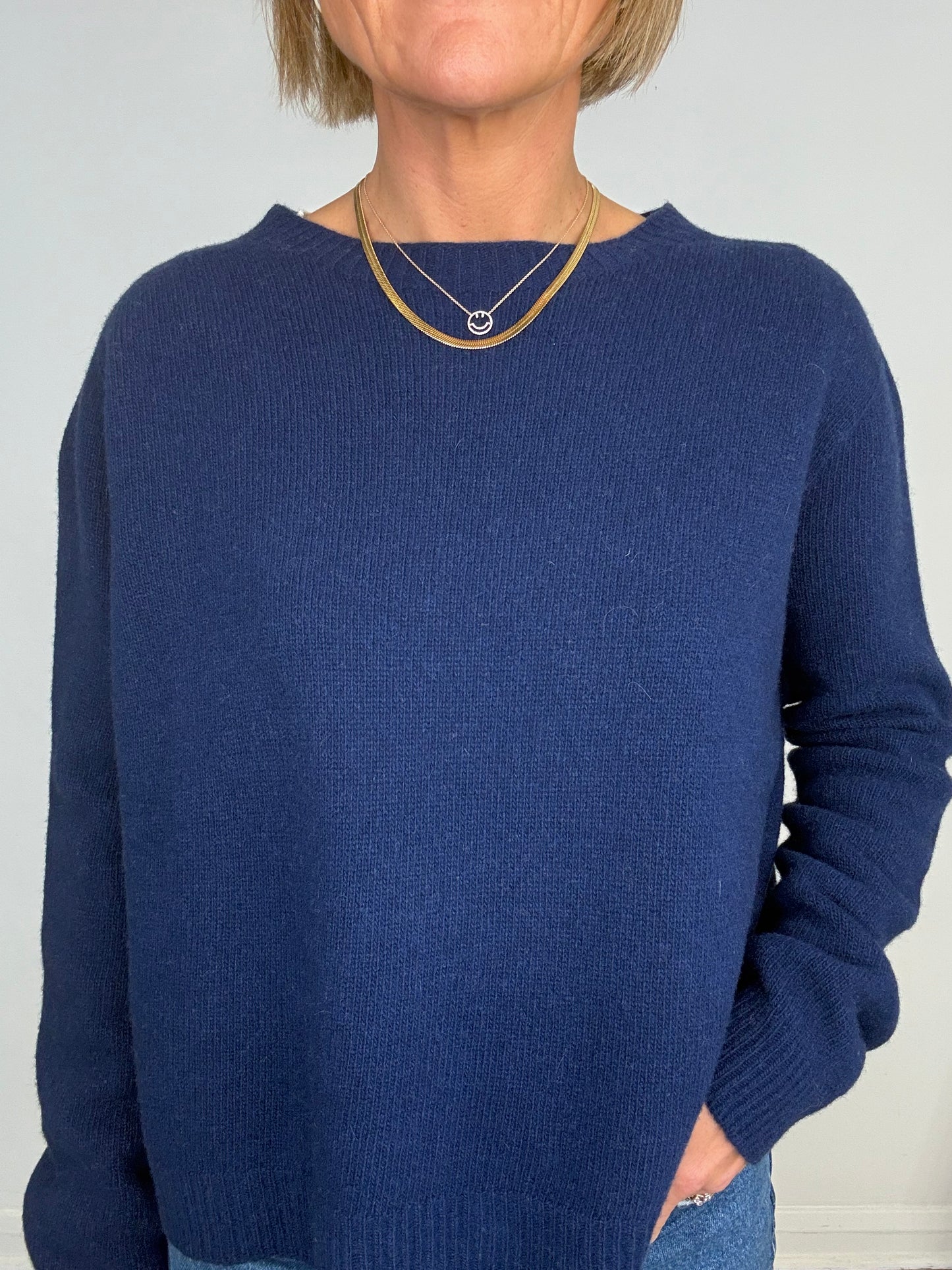 Navy Lambs Wool Jumper