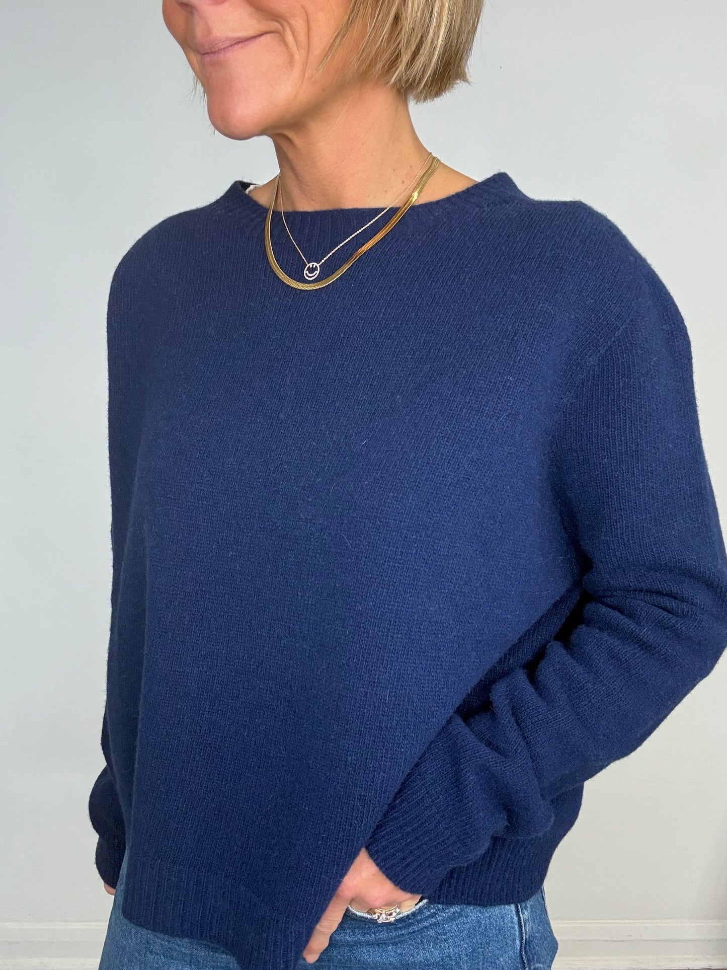Navy Lambs Wool Jumper